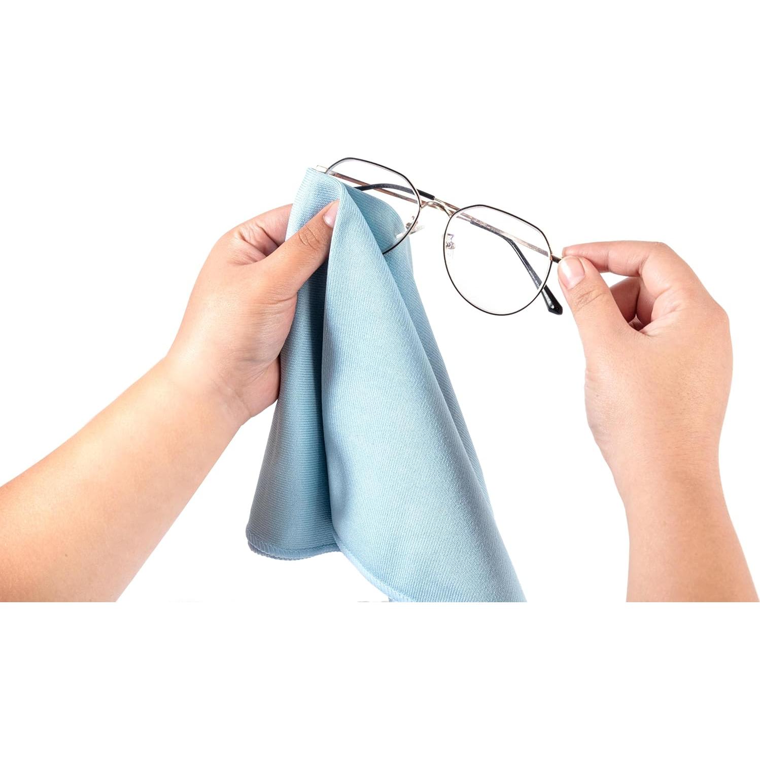 Paños de Limpieza KLNYOO Microfibra 16x16 cm 8 Piezas Azul