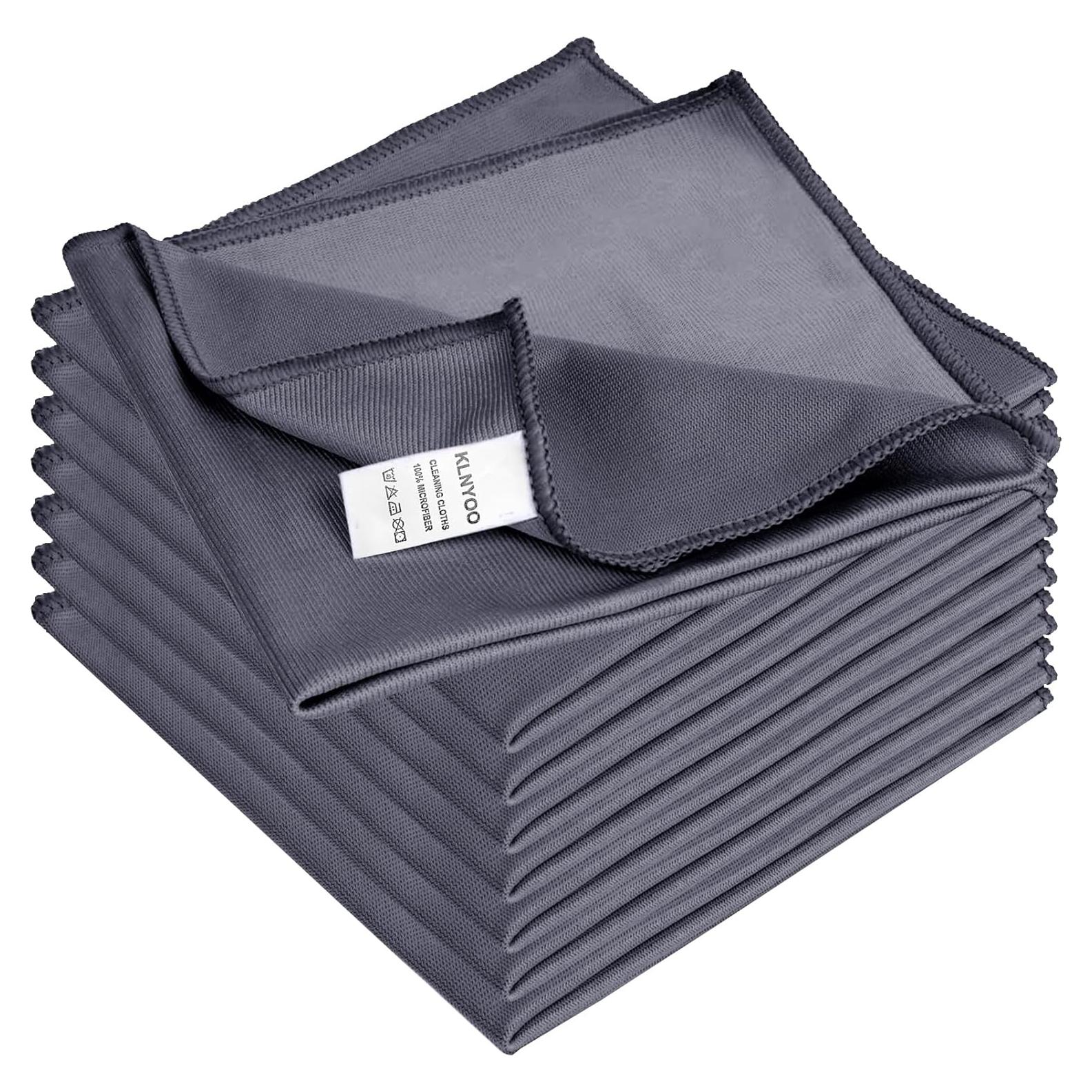 Paños de Limpieza Microfibra KLNYOO 40x40 cm 8 Piezas Gris