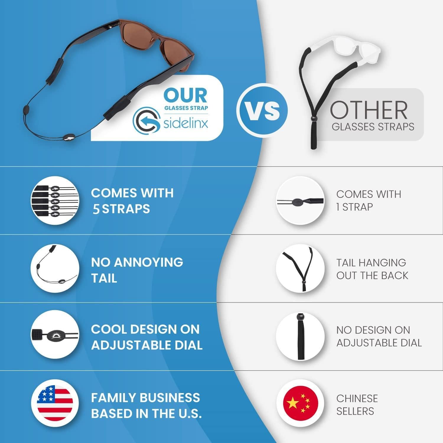 Correa Ajustable para Gafas - Estilo Tiburón - 5 Piezas