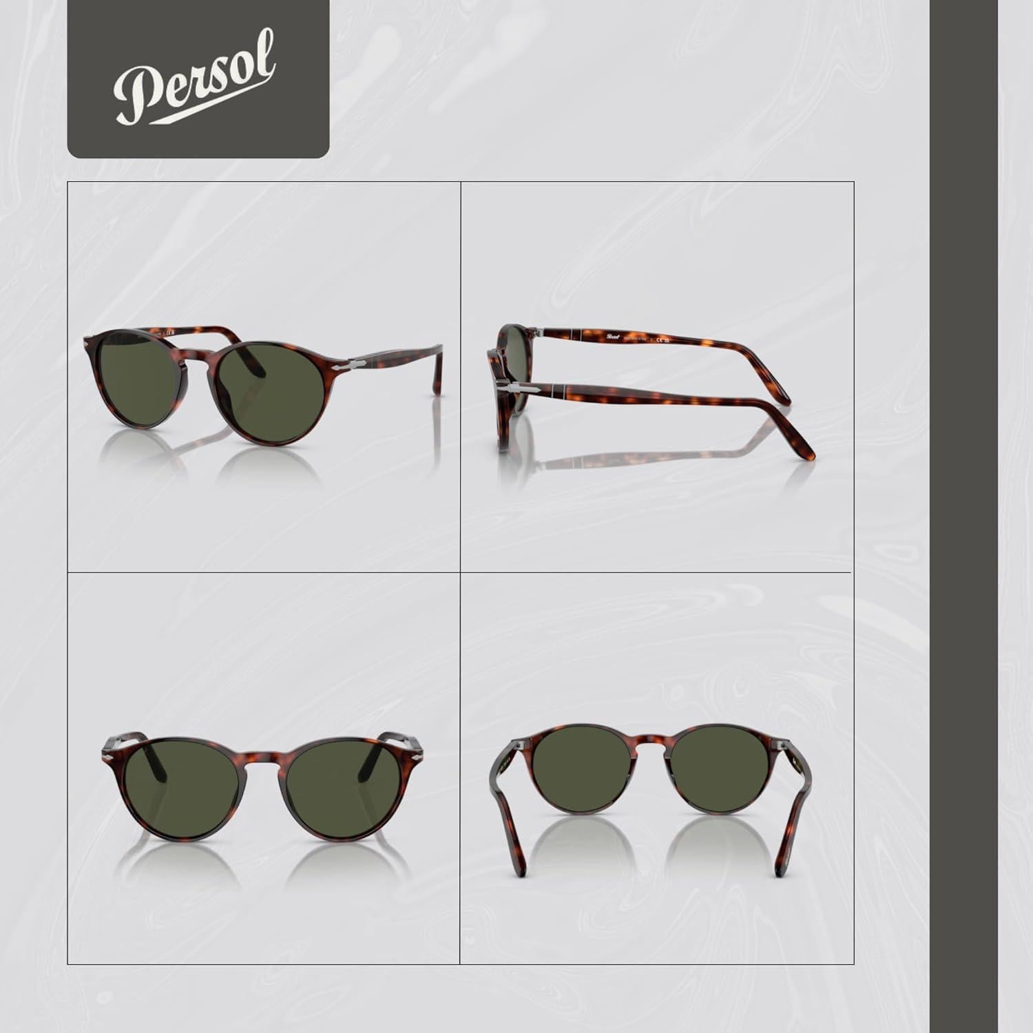 Gafas de sol redondas Persol PO3092SM para hombres + Kit iWear