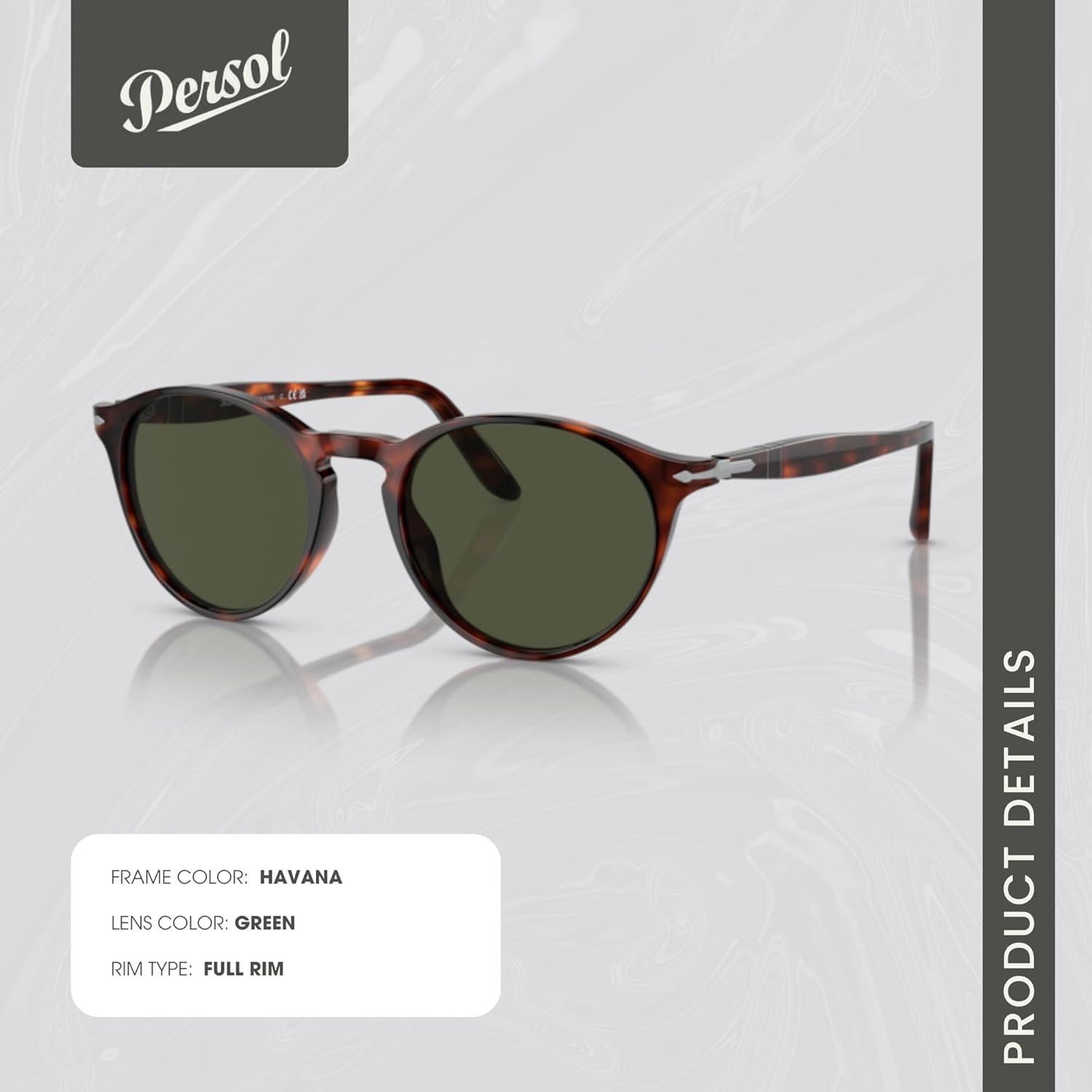 Gafas de sol redondas Persol PO3092SM para hombres + Kit iWear