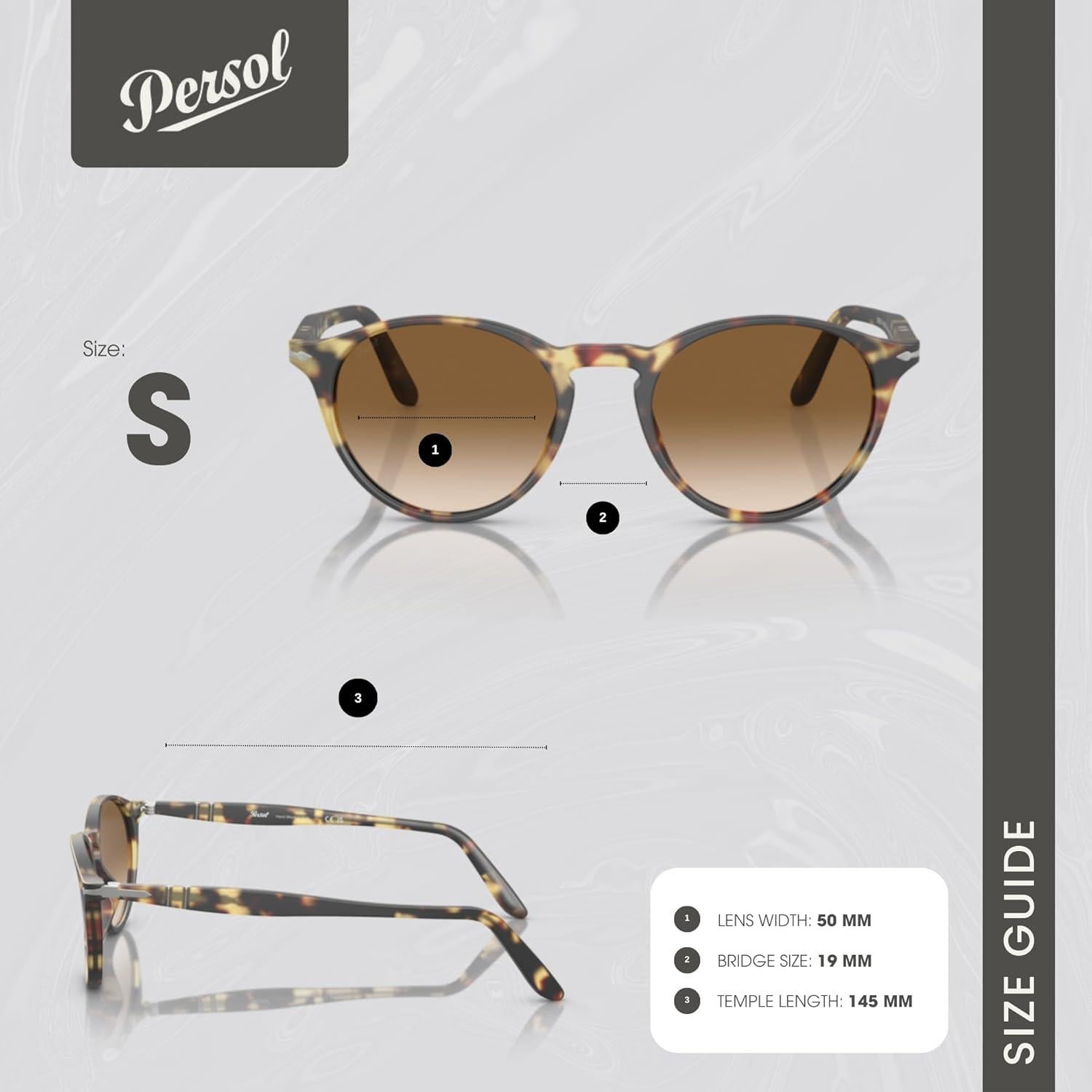 Gafas de sol redondas Persol PO3092SM para hombres + Kit iWear