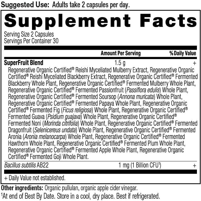 Cápsulas Superfrutas Orgánicas Ancient Nutrition 60 Unidades