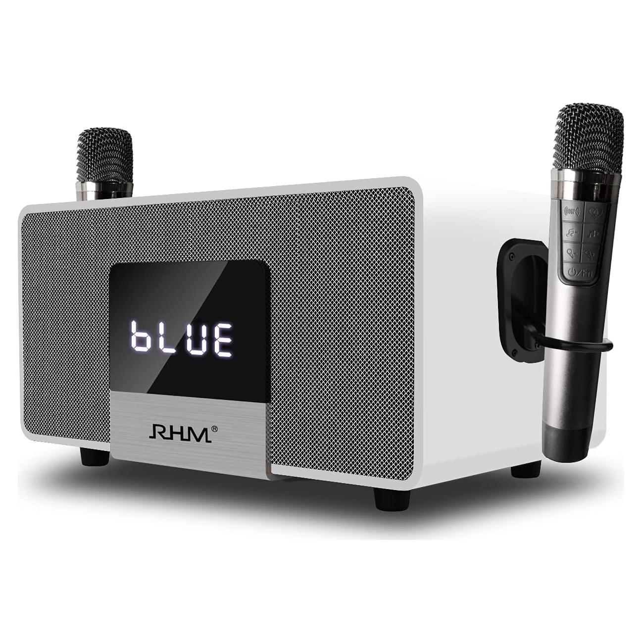 RHM K222 Karaoke Altavoz Bluetooth 2 Micrófonos UHF