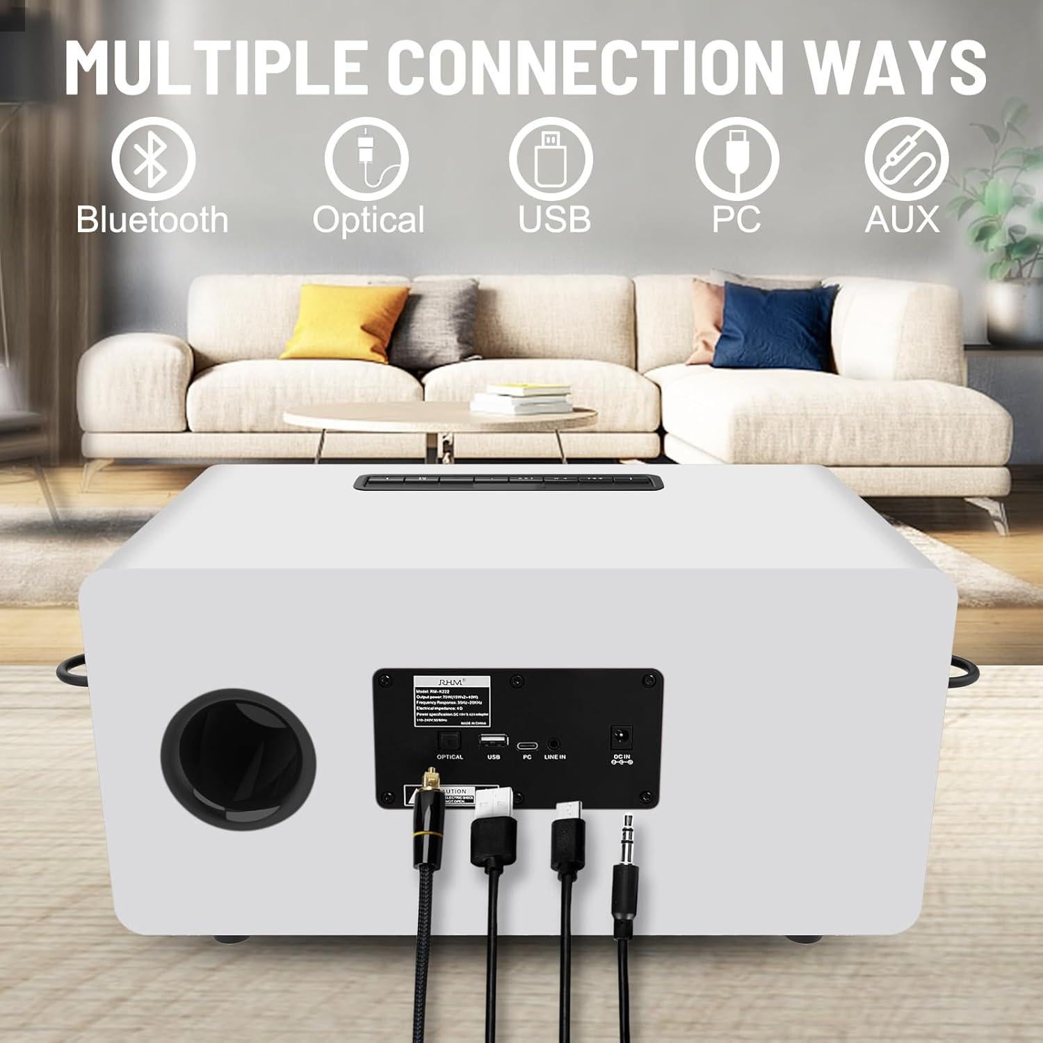 RHM K222 Karaoke Altavoz Bluetooth 2 Micrófonos UHF