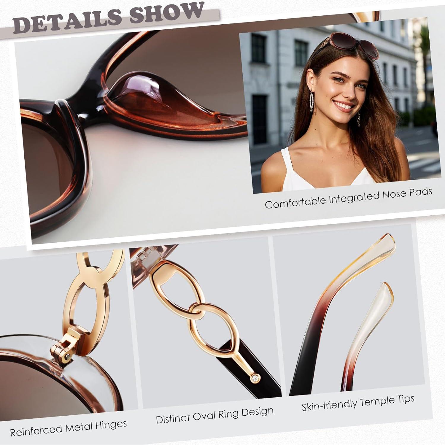 Gafas de sol Sunier para mujeres polarizadas UV400 grandes