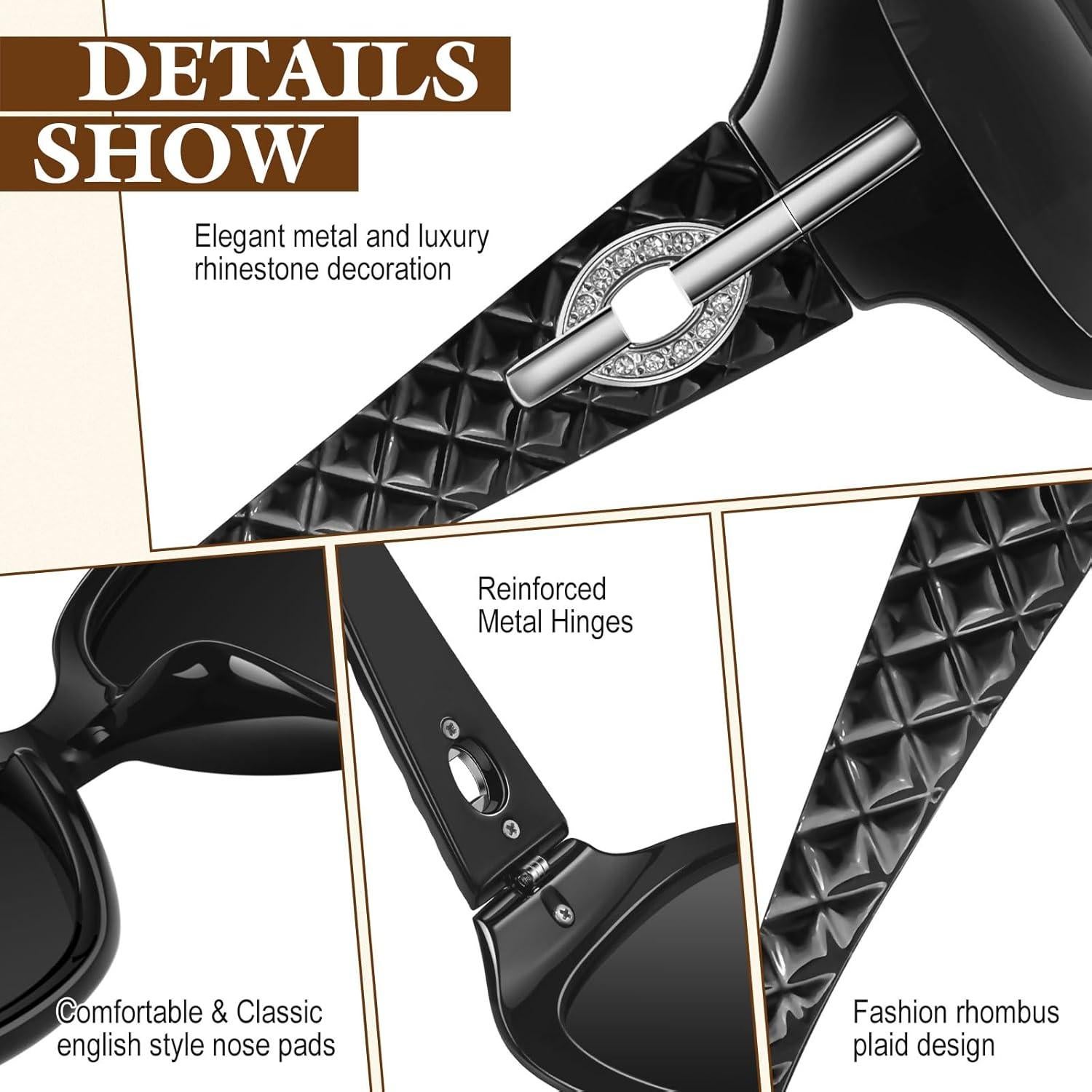 Gafas de sol SUNIER para mujeres polarizadas UV400 grandes