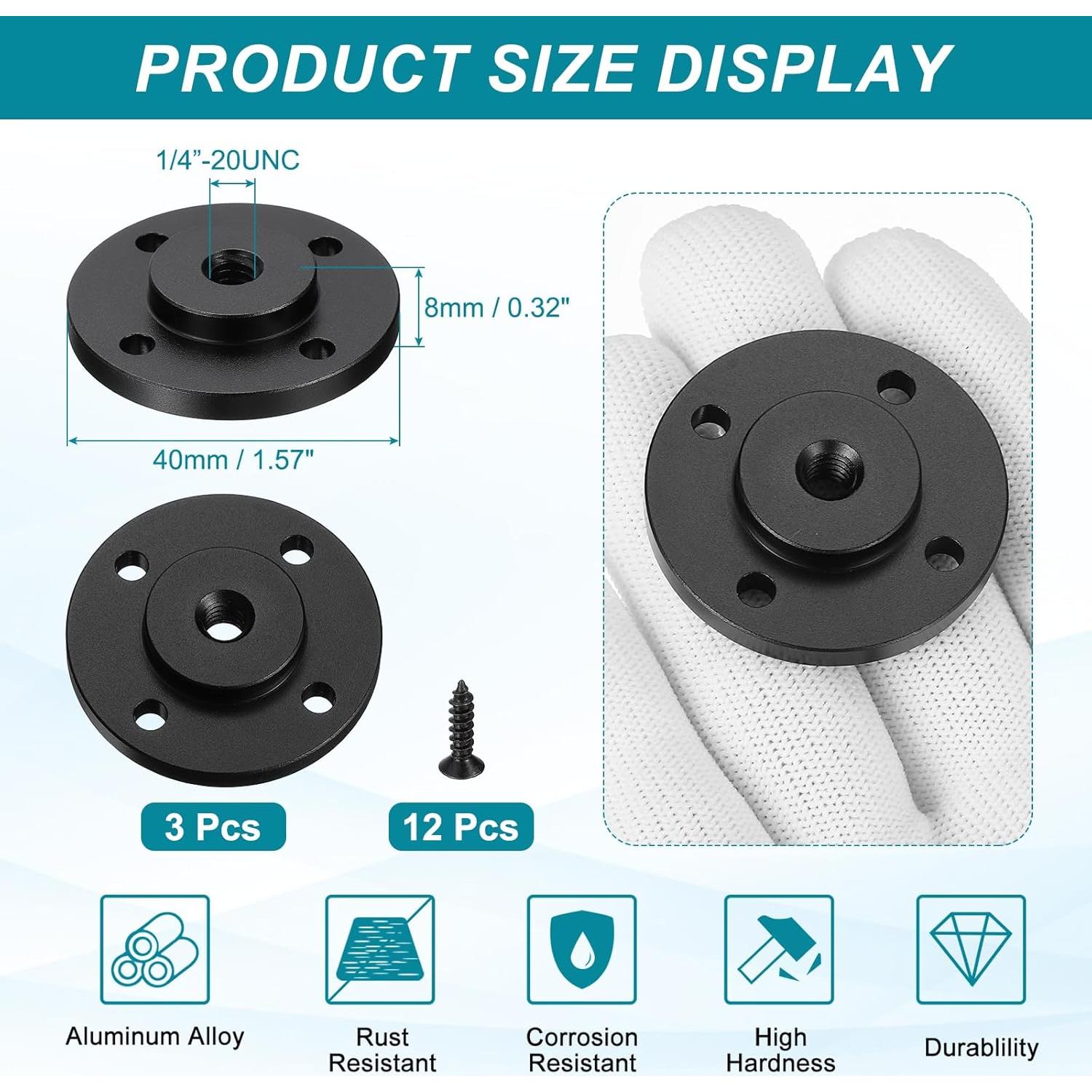 Soporte de Brida para Micrófono PATIKIL 3 Piezas Negro
