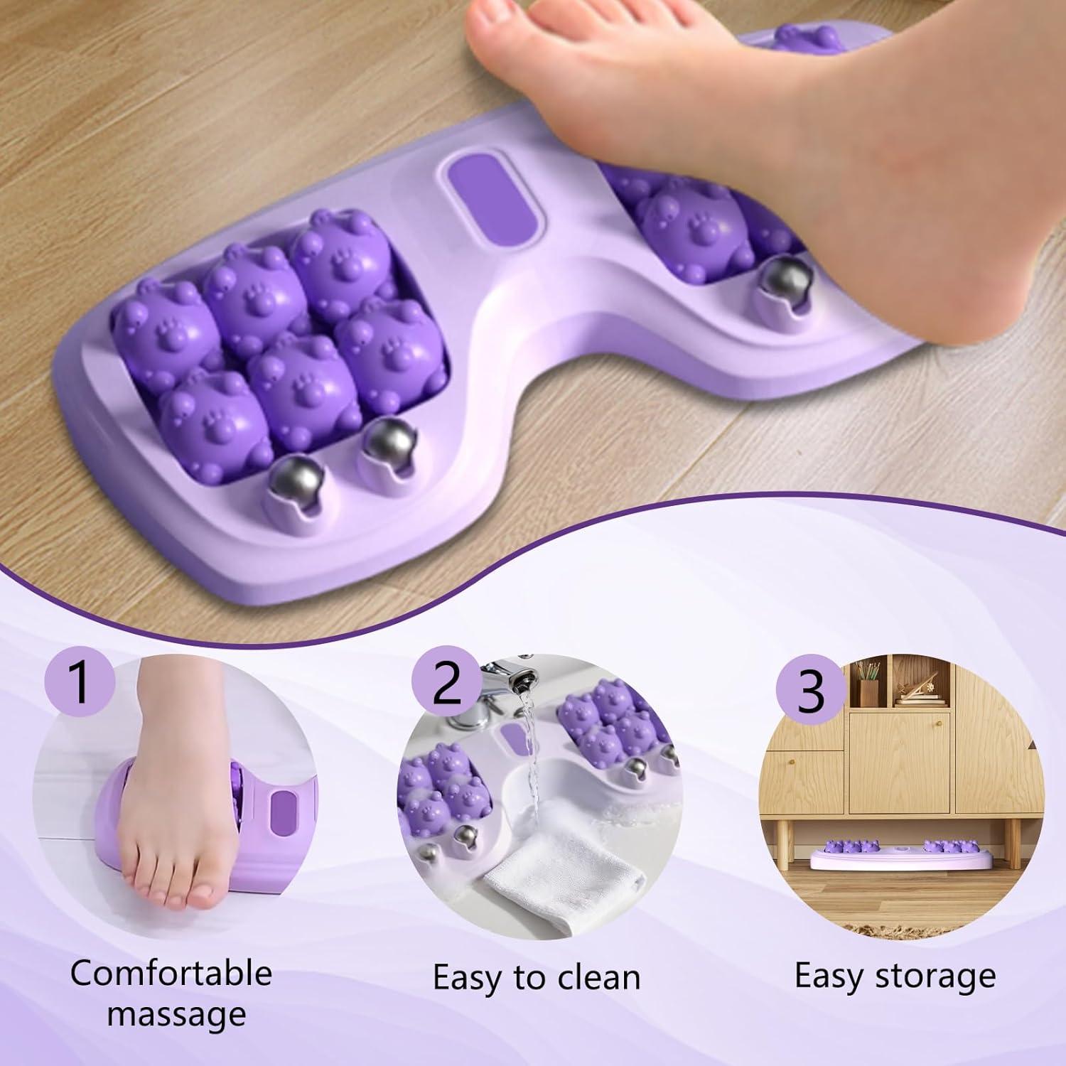 Rodillo de Masaje Doble Portátil Kujiu para Pies - Alivio de Estrés y Circulación