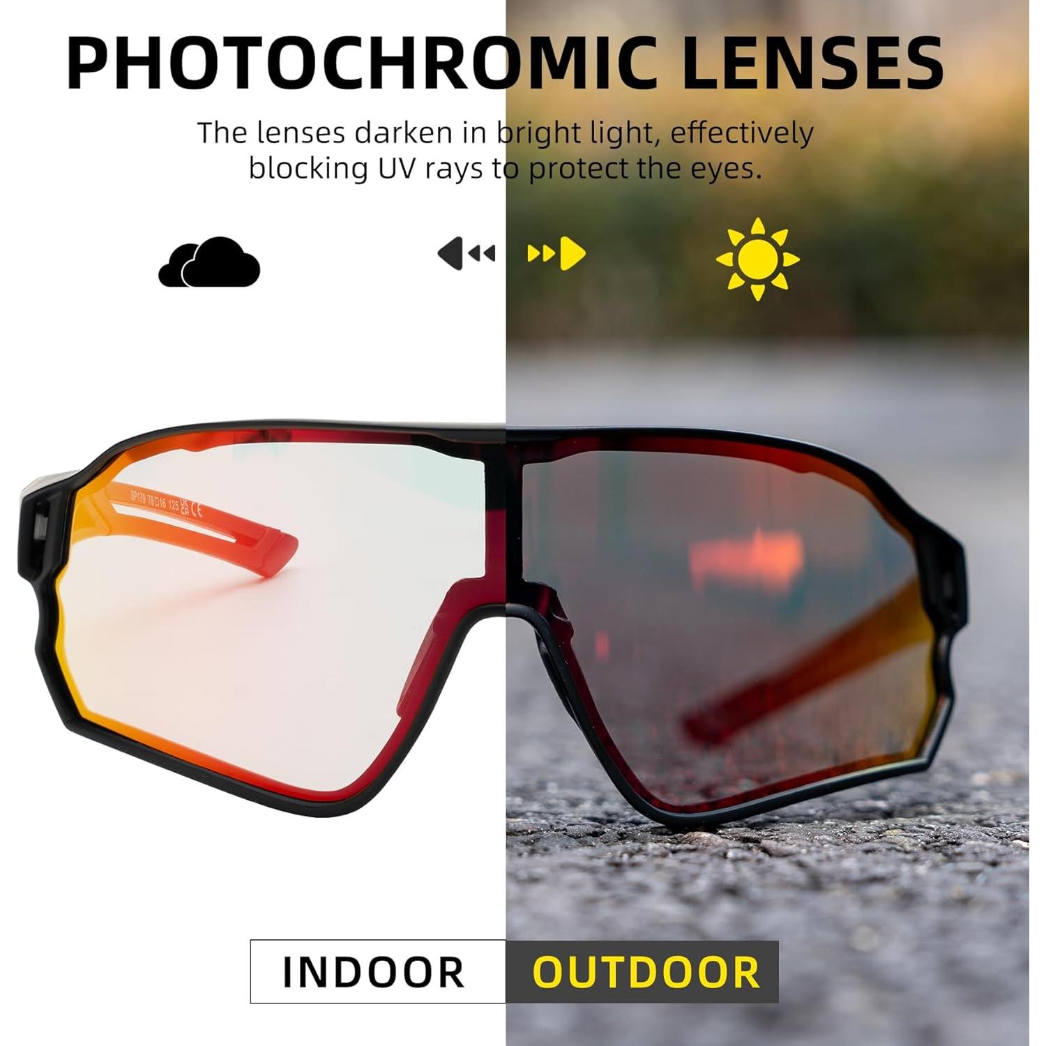 Gafas de sol fotocromáticas ROCKBROS para ciclismo UV400