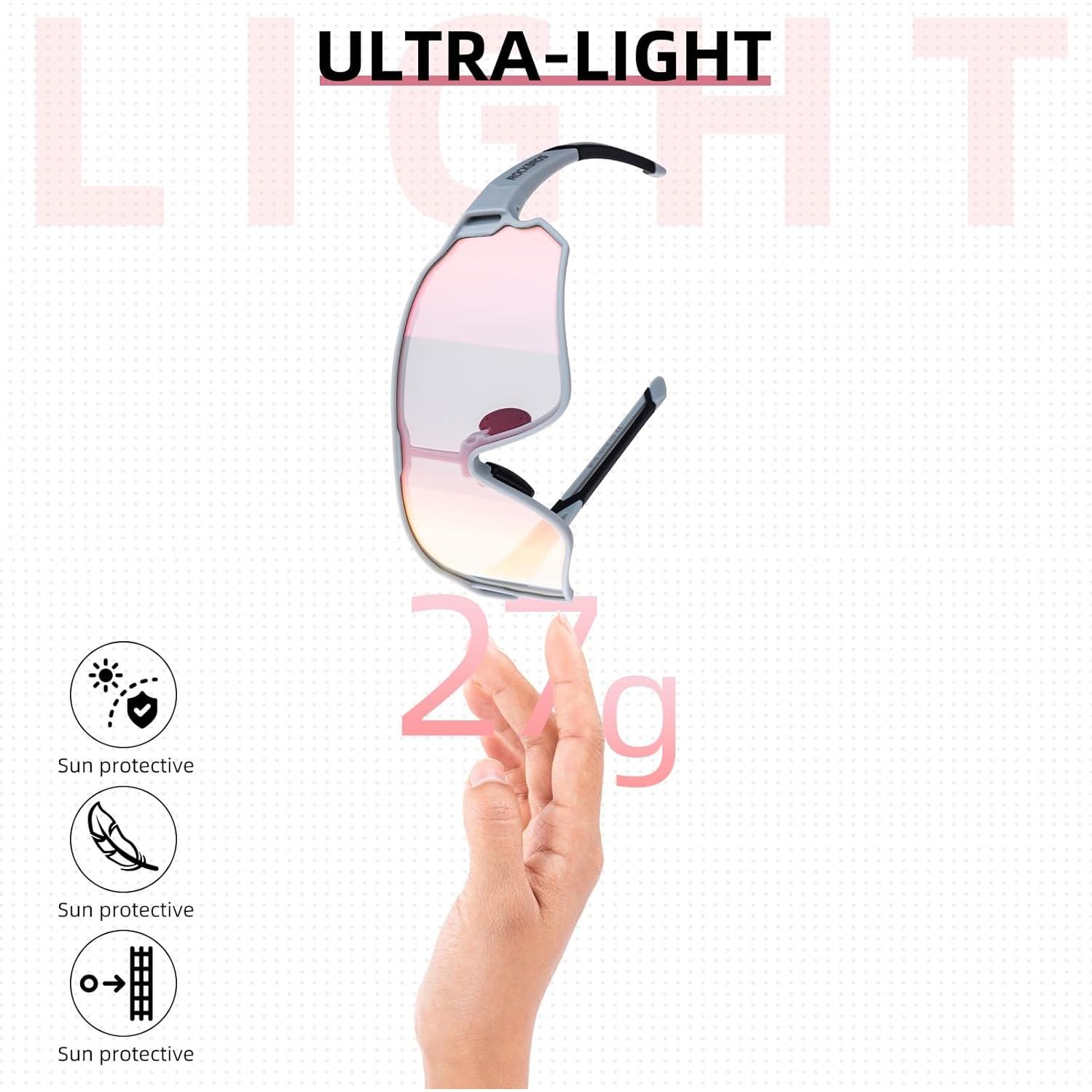 Gafas de sol fotocromáticas ROCKBROS para ciclismo gris