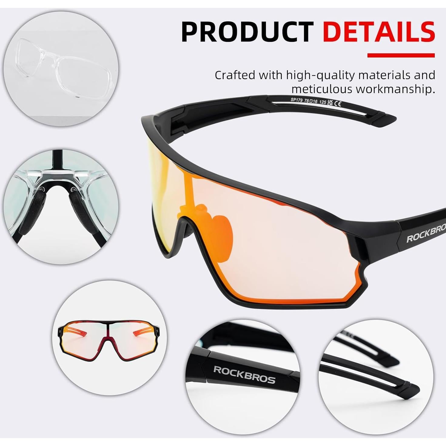 Gafas de sol fotocromáticas ROCKBROS para ciclismo UV400
