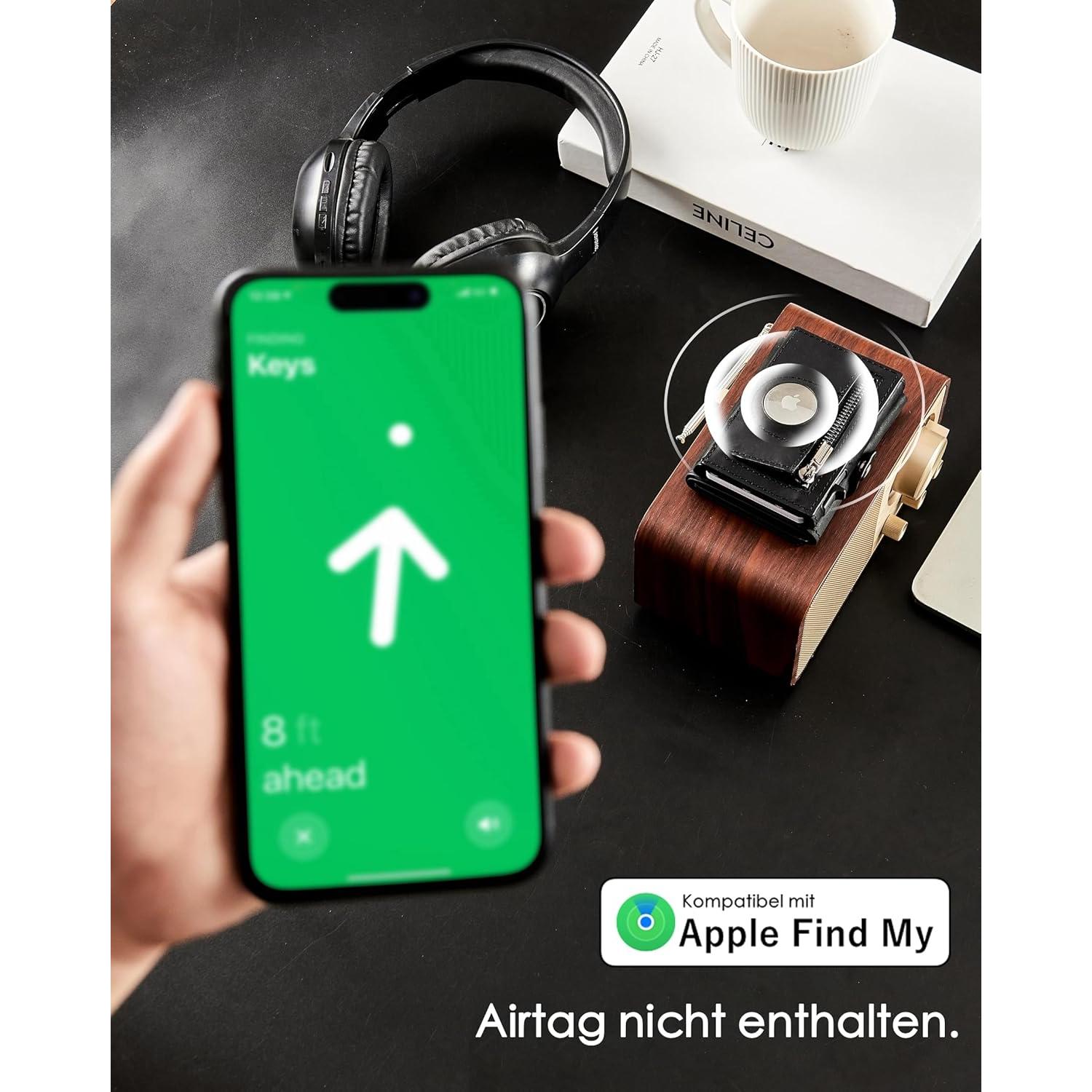 Billetera Gemonklee Negra 4.0 con Soporte para AirTag