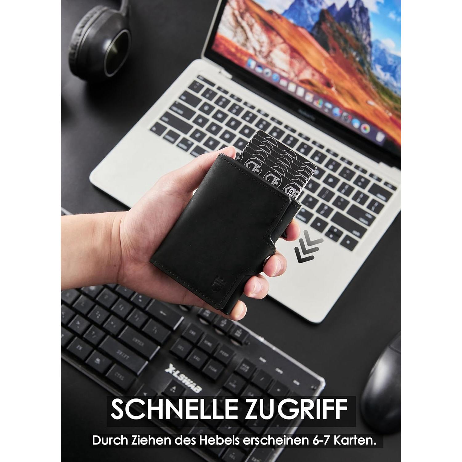 Billetera Gemonklee Negra 4.0 con Soporte para AirTag