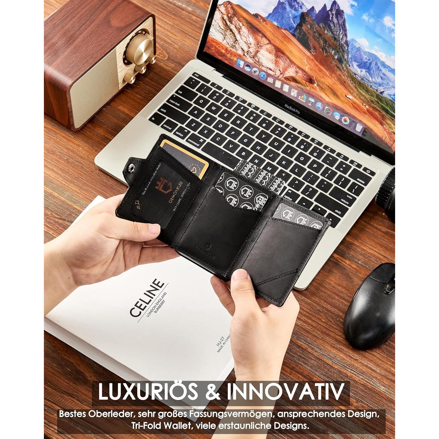 Billetera Gemonklee Negra 4.0 con Soporte para AirTag