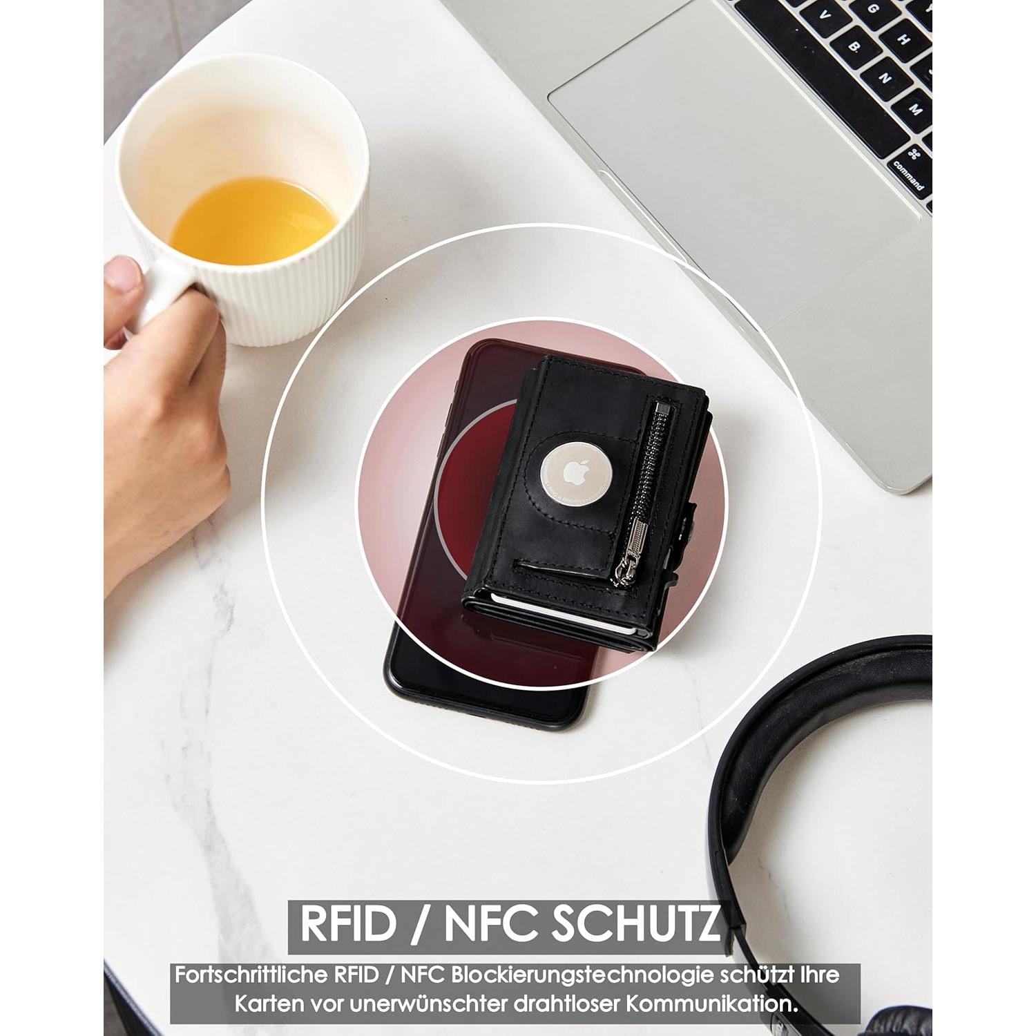 Billetera Gemonklee Negra 4.0 con Soporte para AirTag