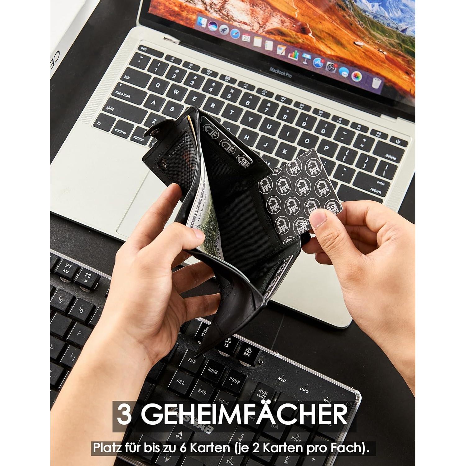 Billetera Gemonklee Negra 4.0 con Soporte para AirTag