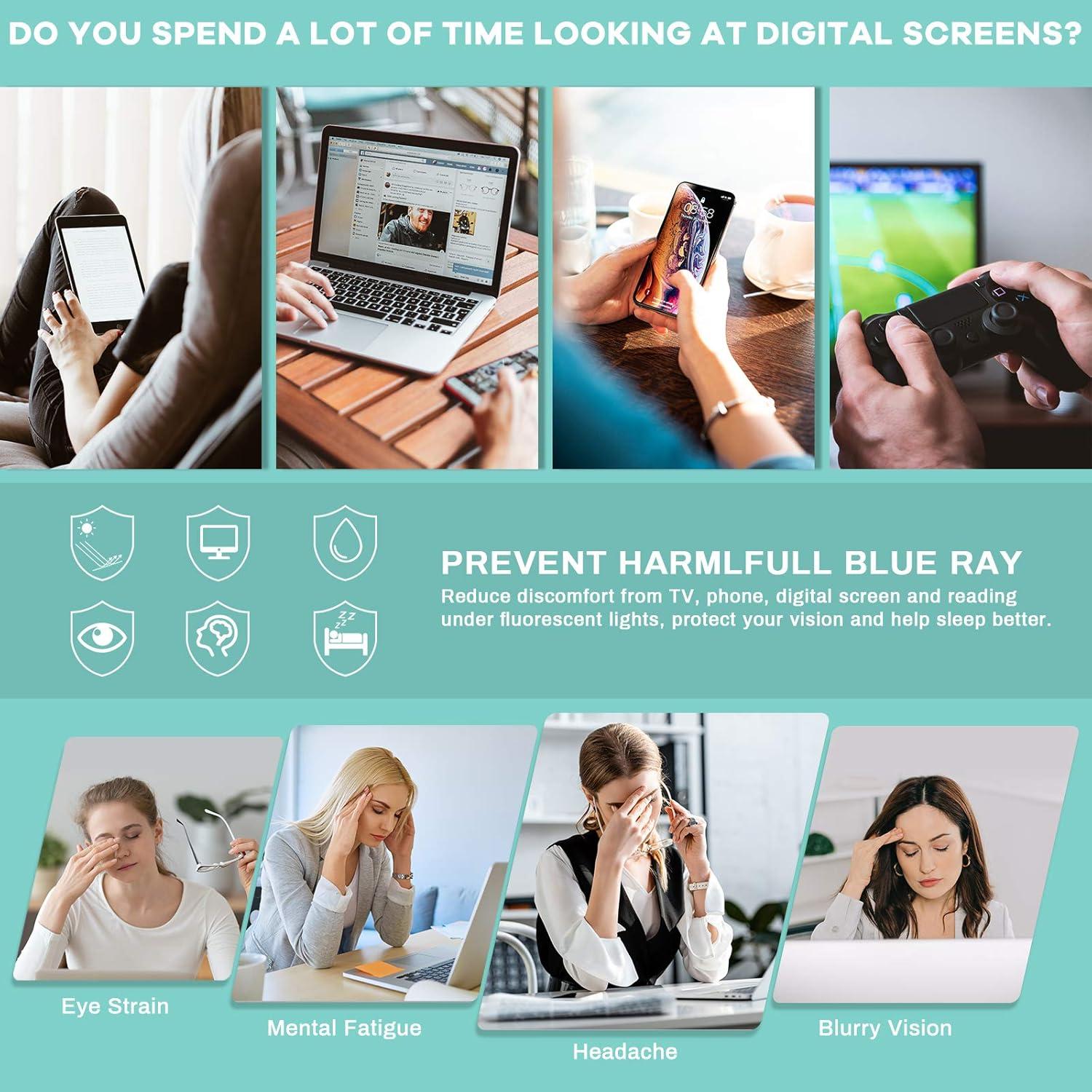 Gafas Anti Luz Azul Gaoye Unisex con Filtro UV 3 Piezas