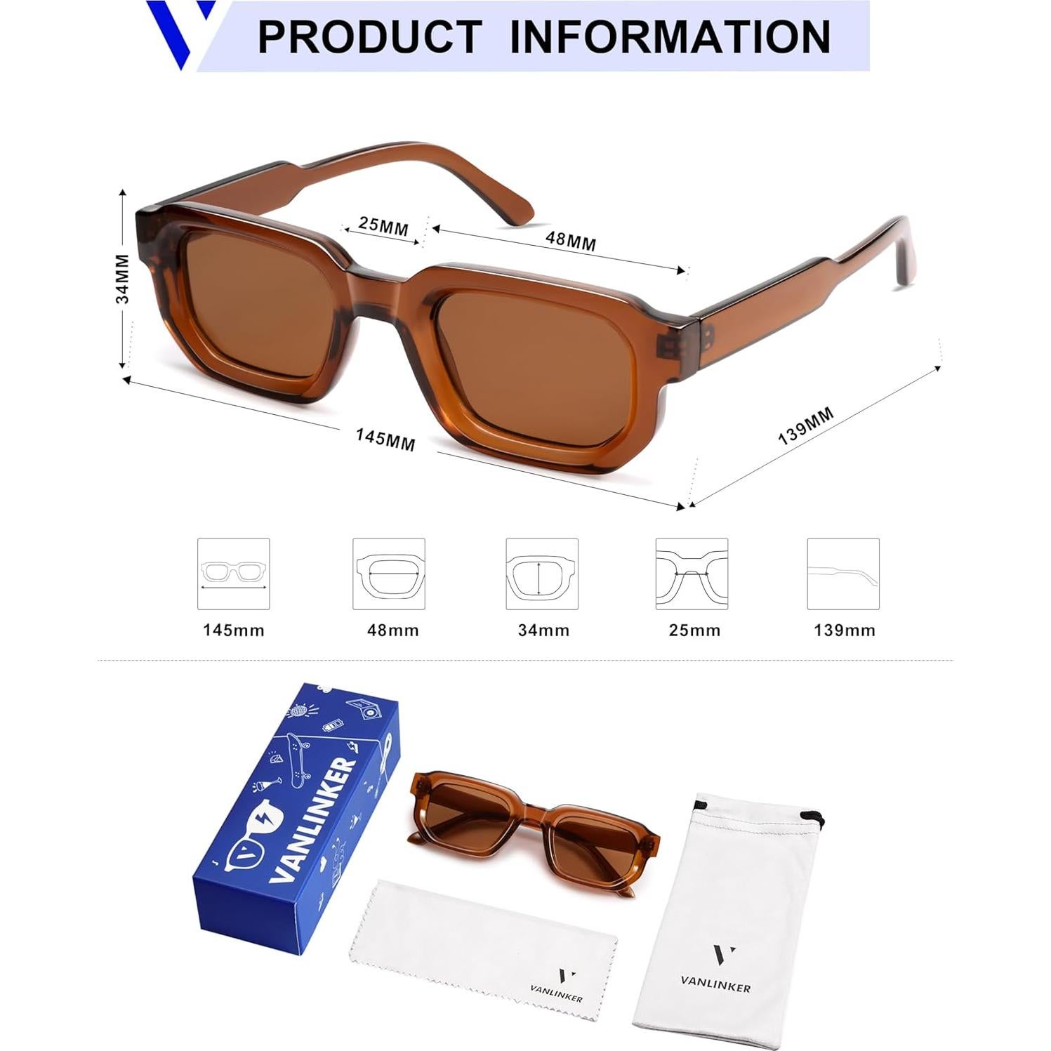 Gafas de Sol VANLINKER Retro UV400 Unisex VL9823