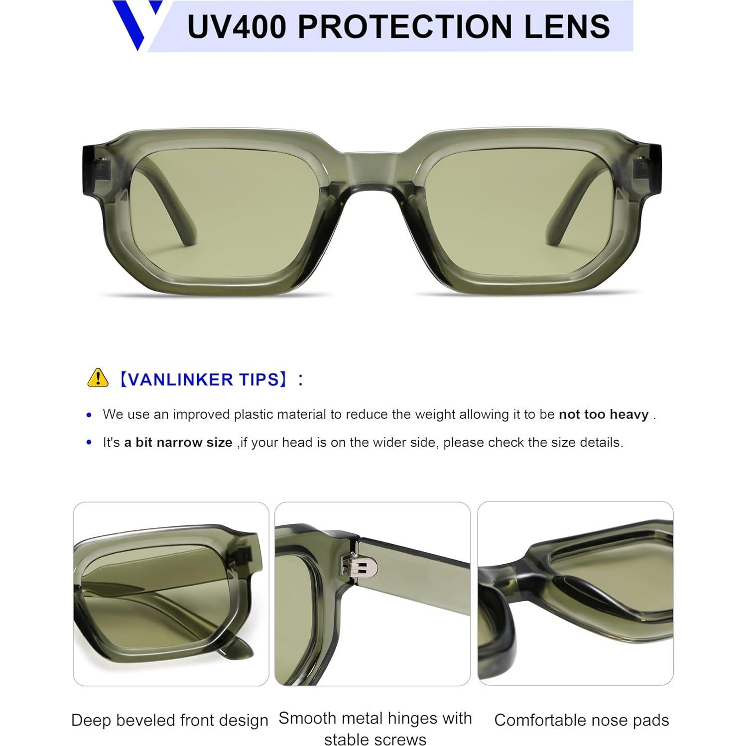 Gafas de Sol VANLINKER Retro UV400 Verde Claro VL9823