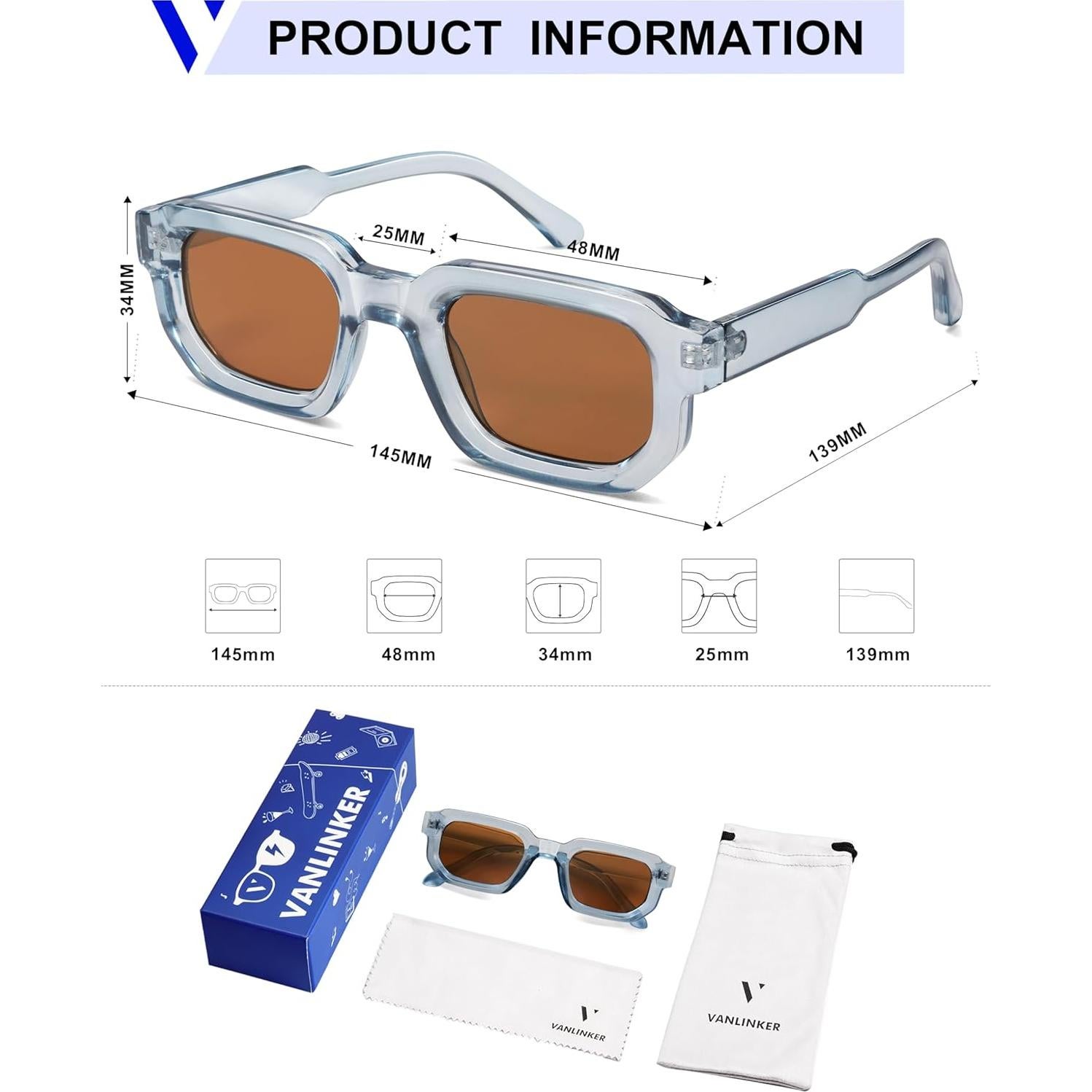 Gafas de Sol VANLINKER Retro UV400 Unisex VL9823