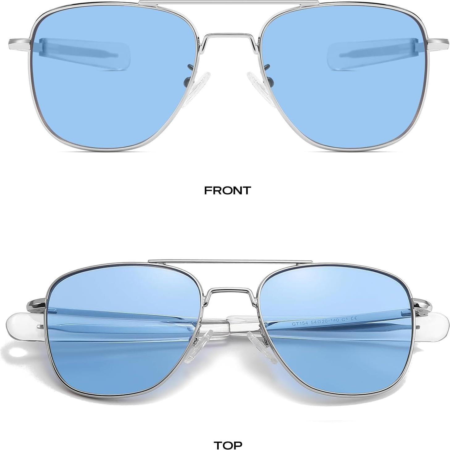 Gafas de sol piloto militar Gtand con lente azul 54mm