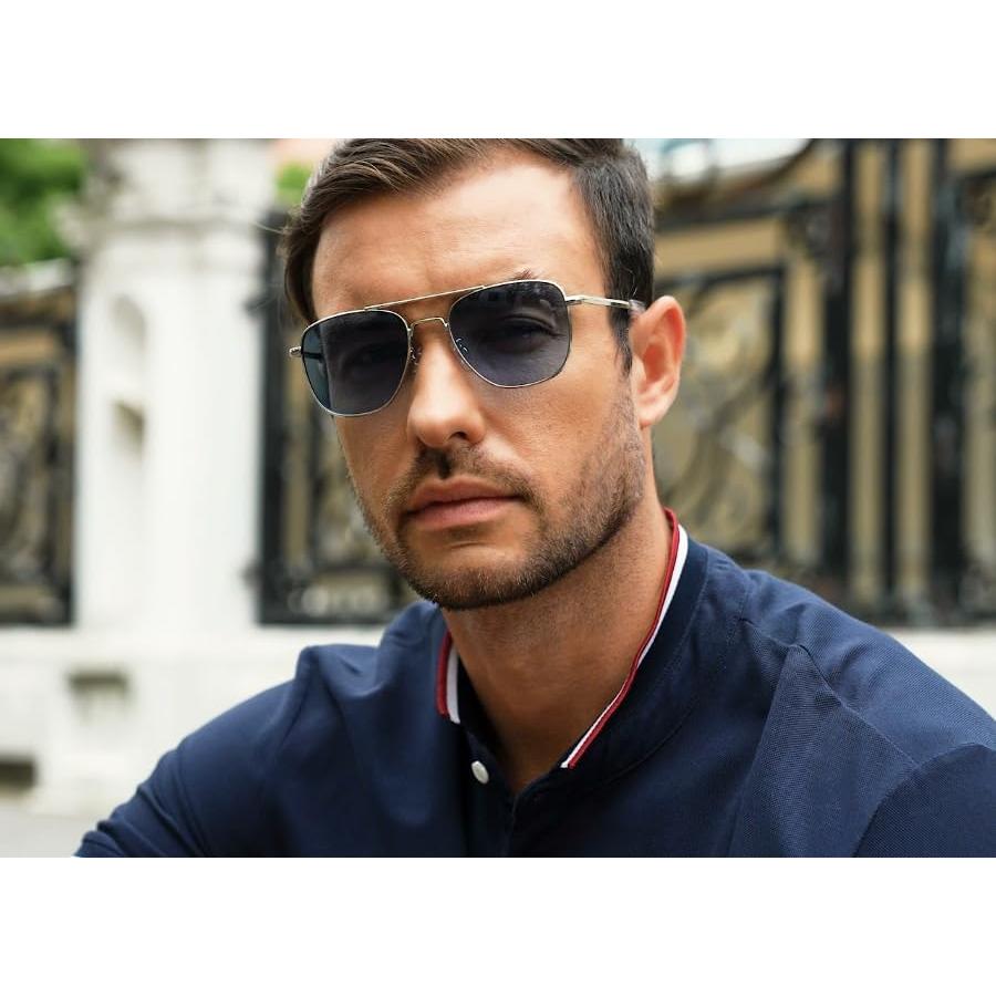 Gafas de sol piloto militar Gtand con lente azul 54mm