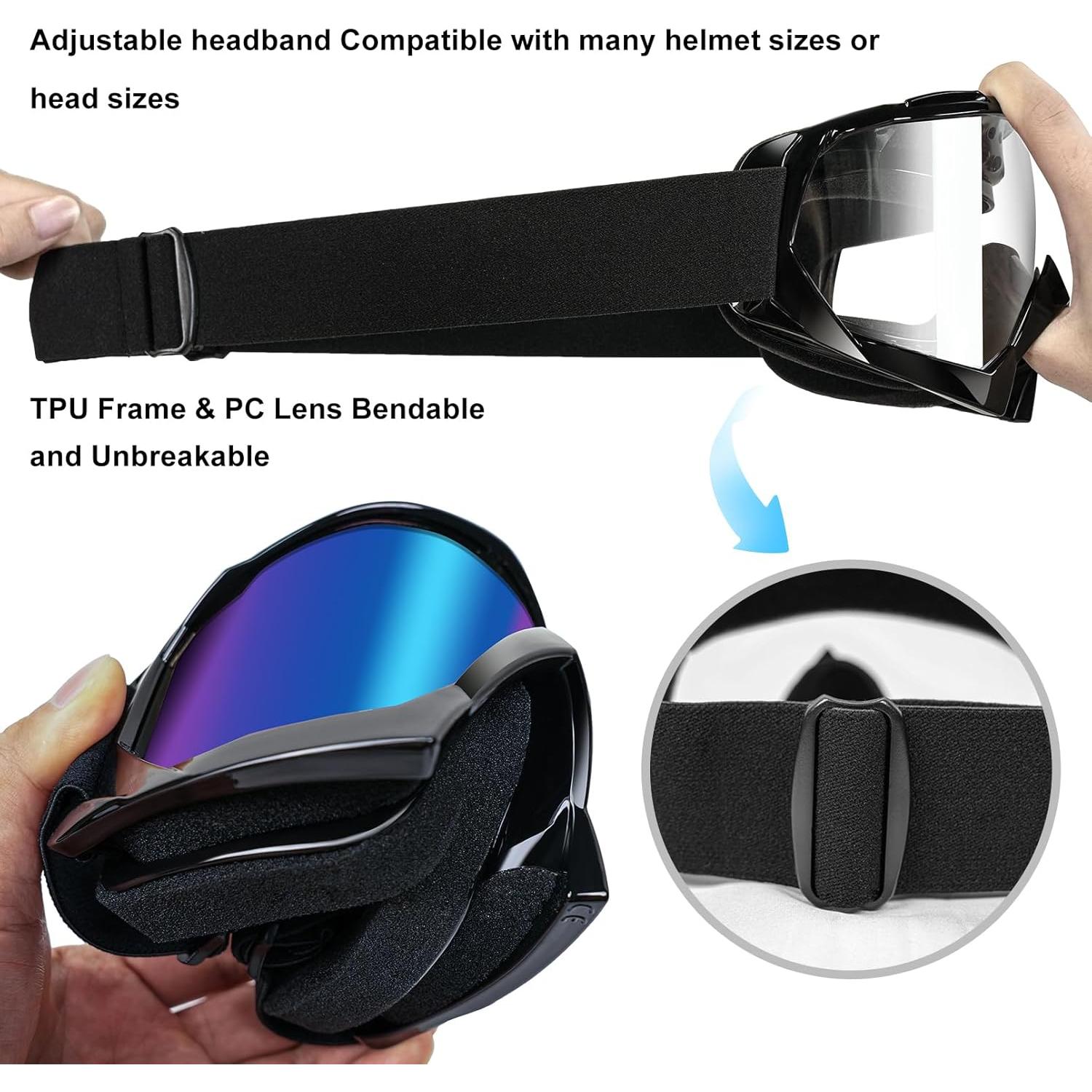 Gafas de motocross YOHOG 2-Pack a prueba de viento