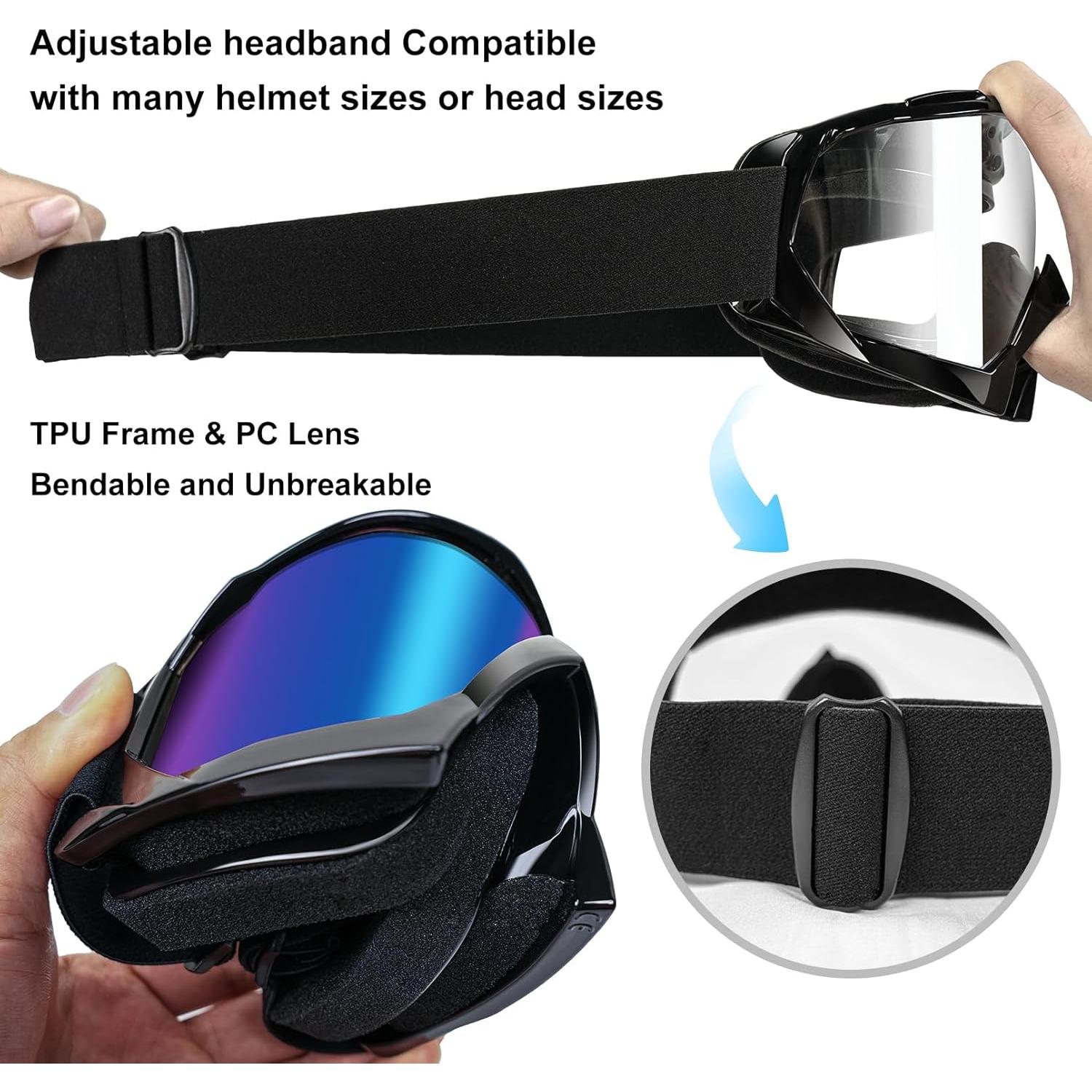 Gafas de motocross YOHOG UV400 Antivaho y a prueba de viento