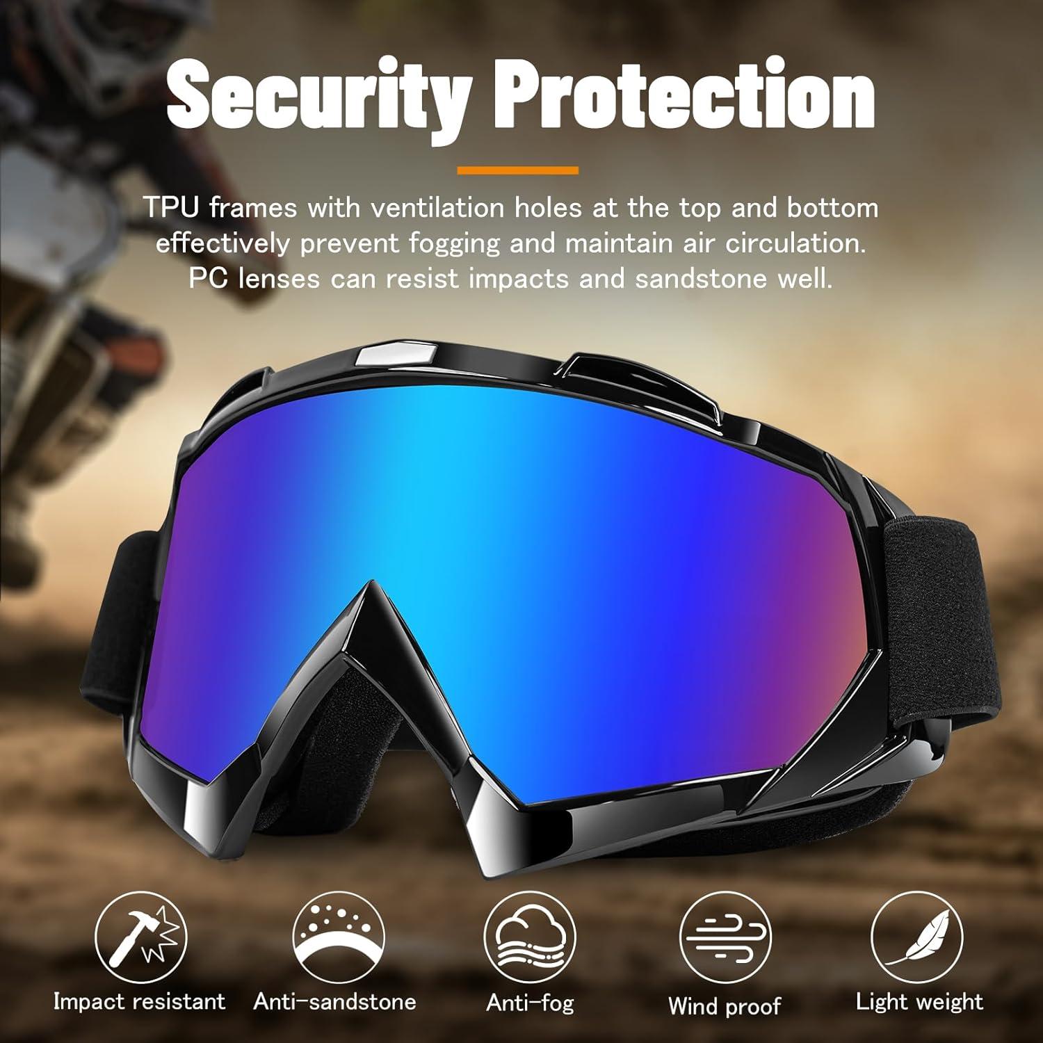 Gafas de Motocross YOHOG 2-Pack Anti-vaho y Ajustables