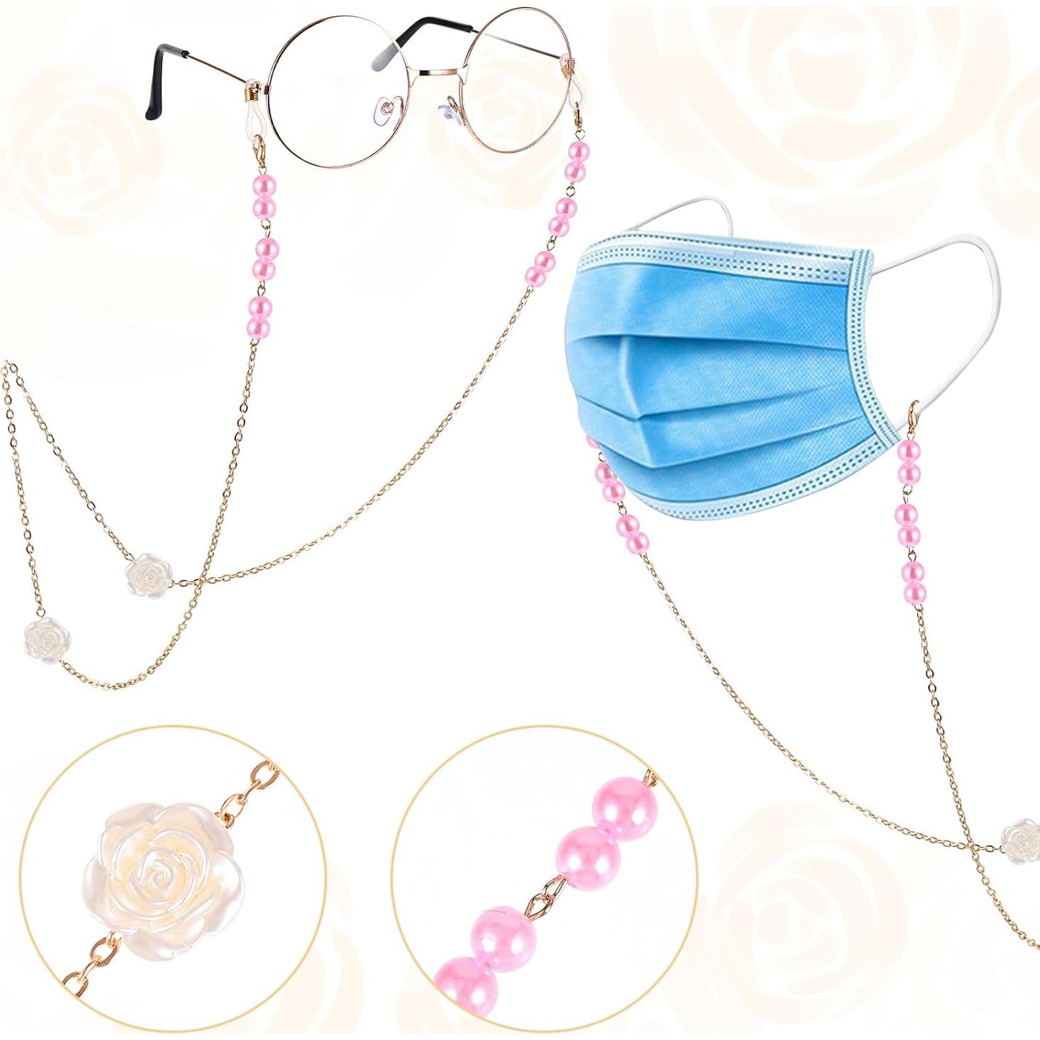 Cadena de Gafas de Perlas Soporte Ajustable para Mujeres
