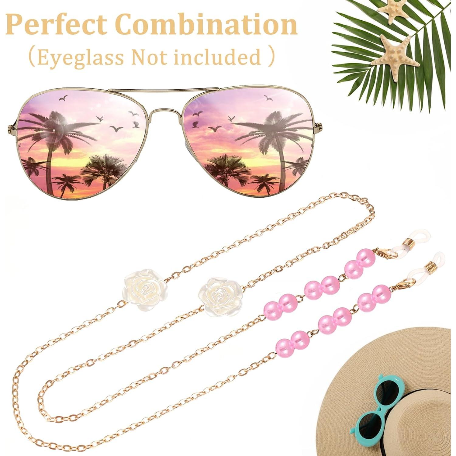 Cadena de Gafas de Perlas Soporte Ajustable para Mujeres