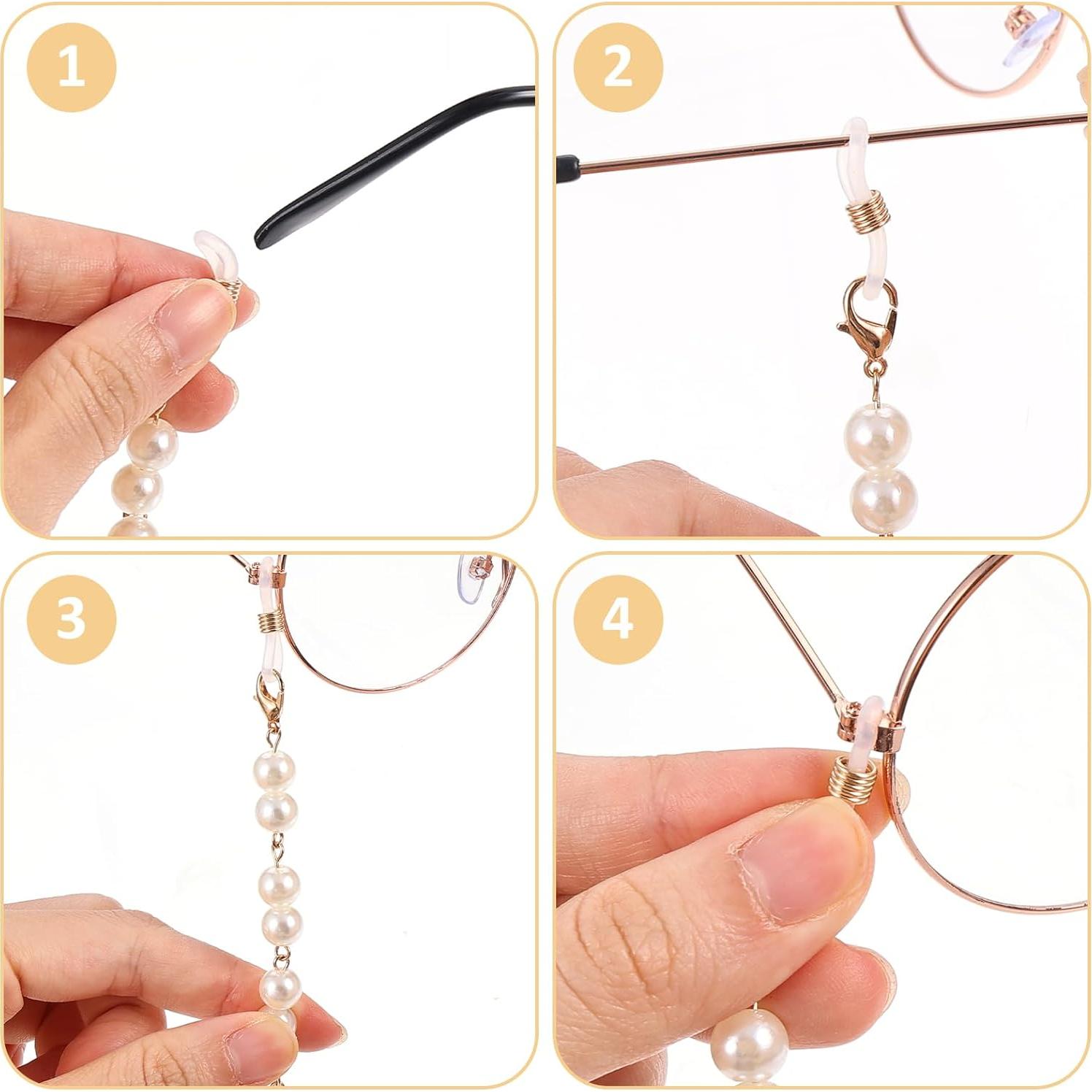 Cadena de Gafas de Perlas Soporte Ajustable para Mujeres