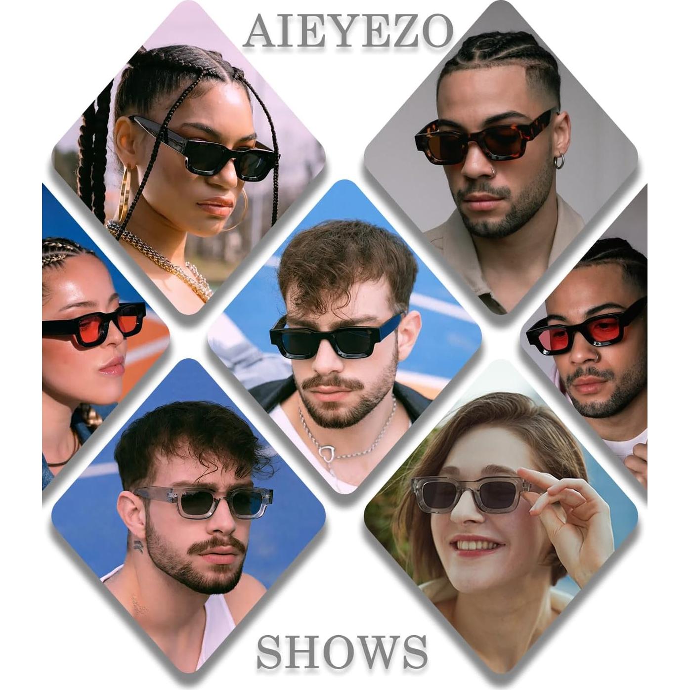 Gafas de Sol Polarizadas AIEYEZO Rectangulares Unisex 90s