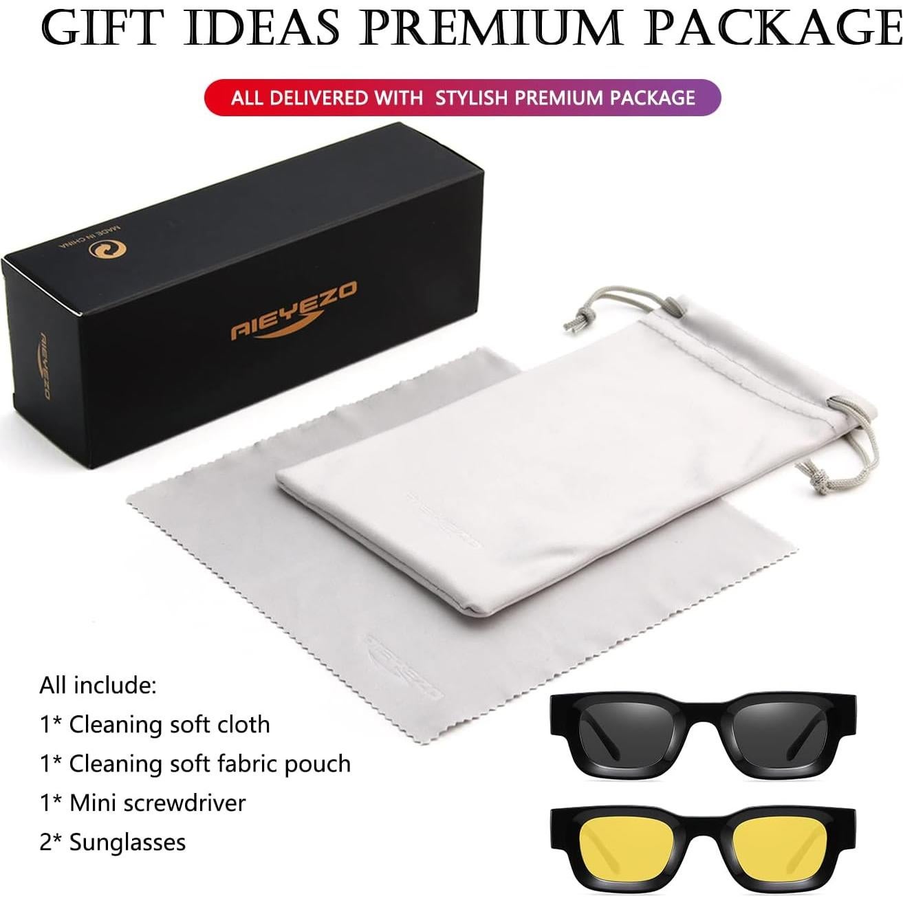 Gafas de Sol Polarizadas AIEYEZO Rectangulares Unisex