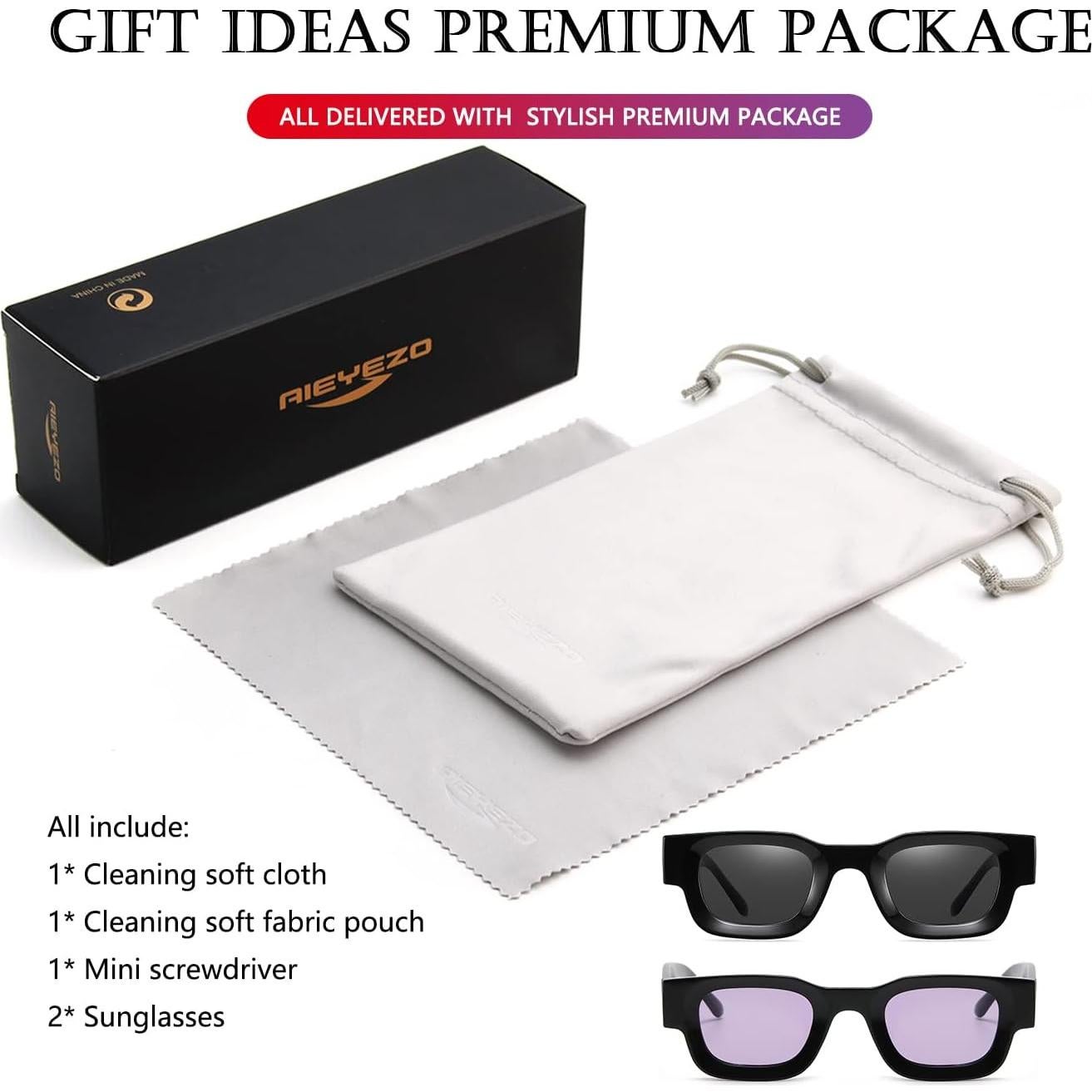 AIEYEZO Gafas de Sol Rectangulares Polarizadas UV400