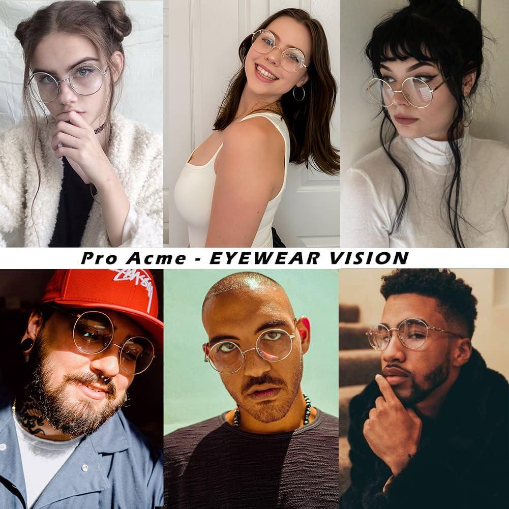 Gafas Retro Pro Acme Metal Dorado Lentes Transparentes