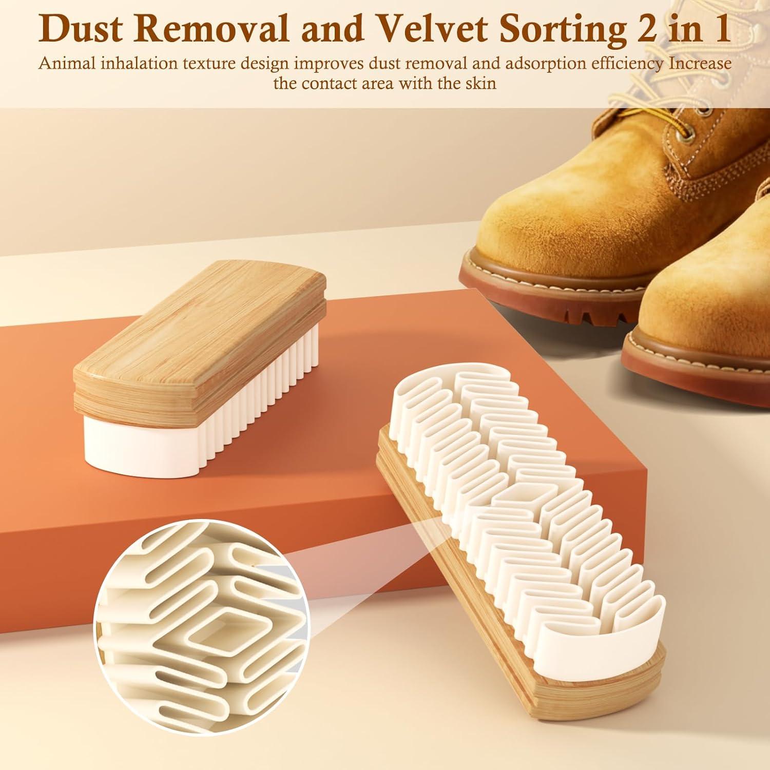 Cepillo Limpiador 2-en-1 HJKLIUT para Suede y Cuero Blanco