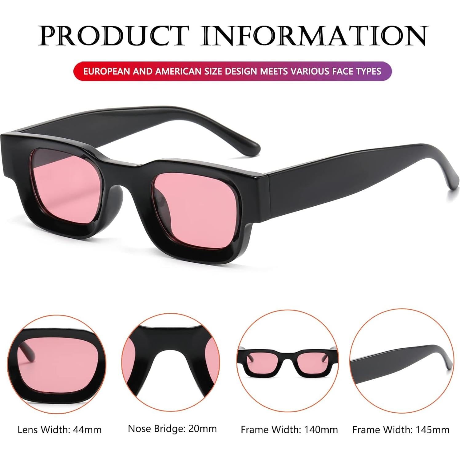 Gafas de Sol Polarizadas AIEYEZO Rectangulares Unisex 44mm