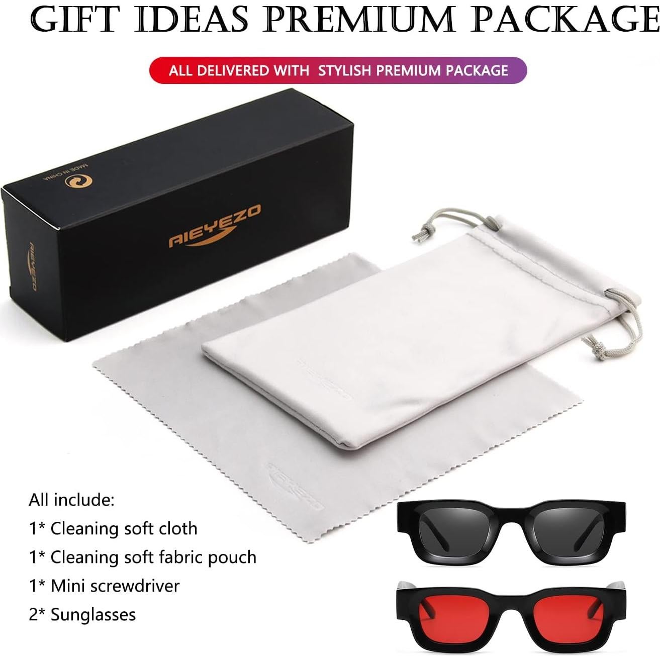 AIEYEZO Gafas de Sol Rectangulares Polarizadas UV400