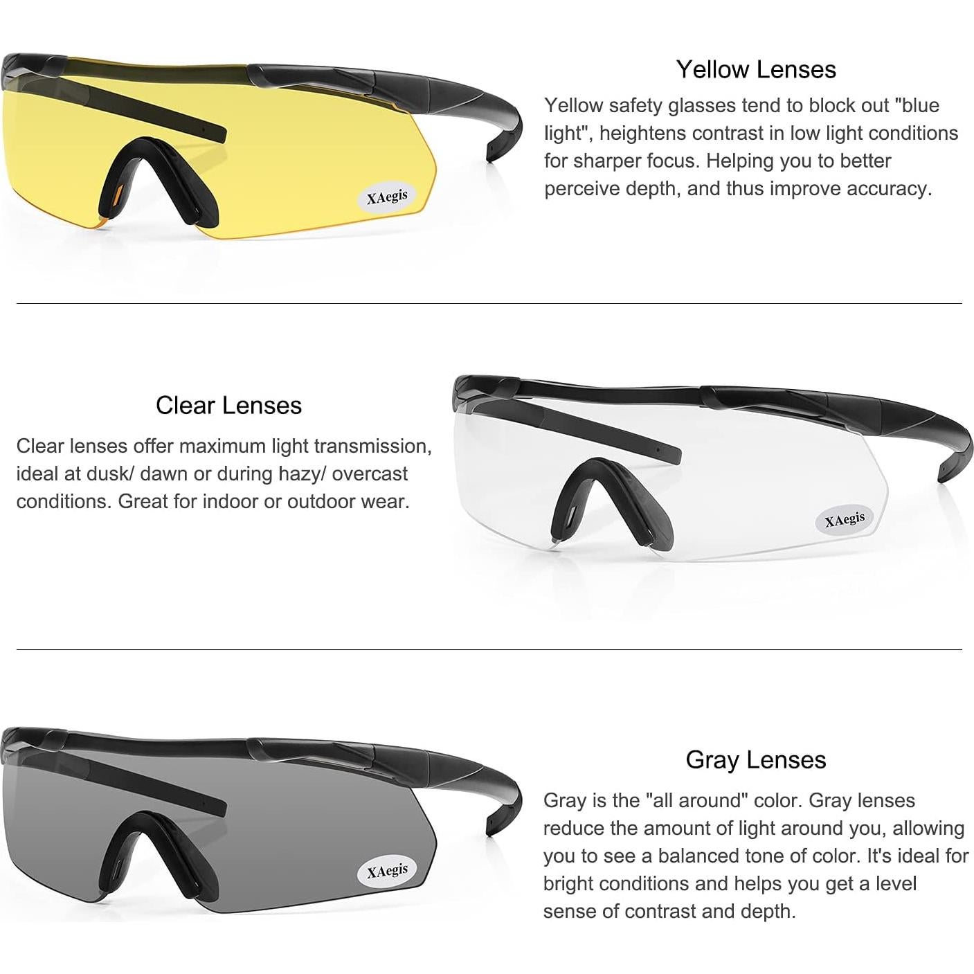 Gafas Tácticas XAegis con 3 Lentes Intercambiables