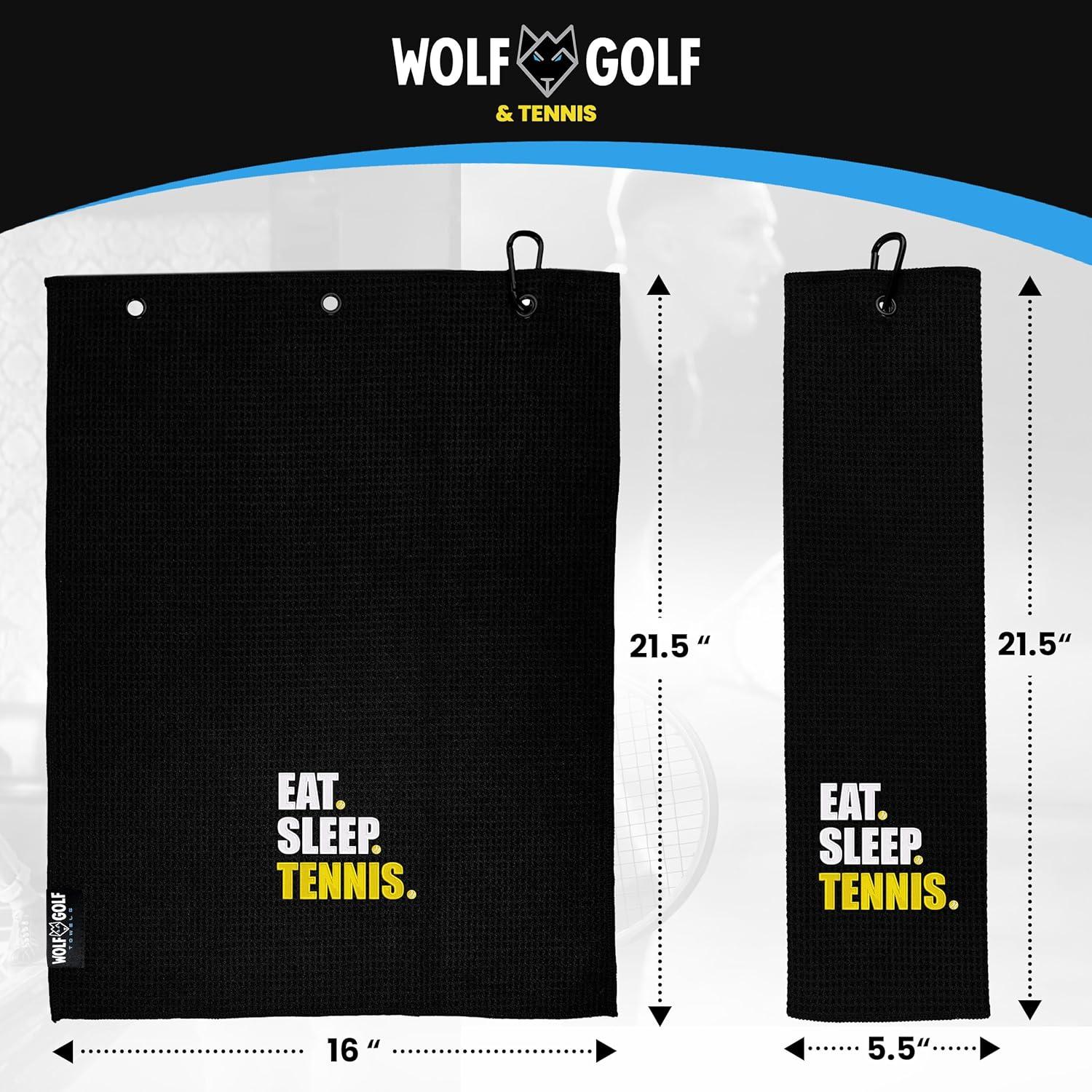 Toalla de Tenis Microfibra Wolf GT 40x60 cm Negra Bordada