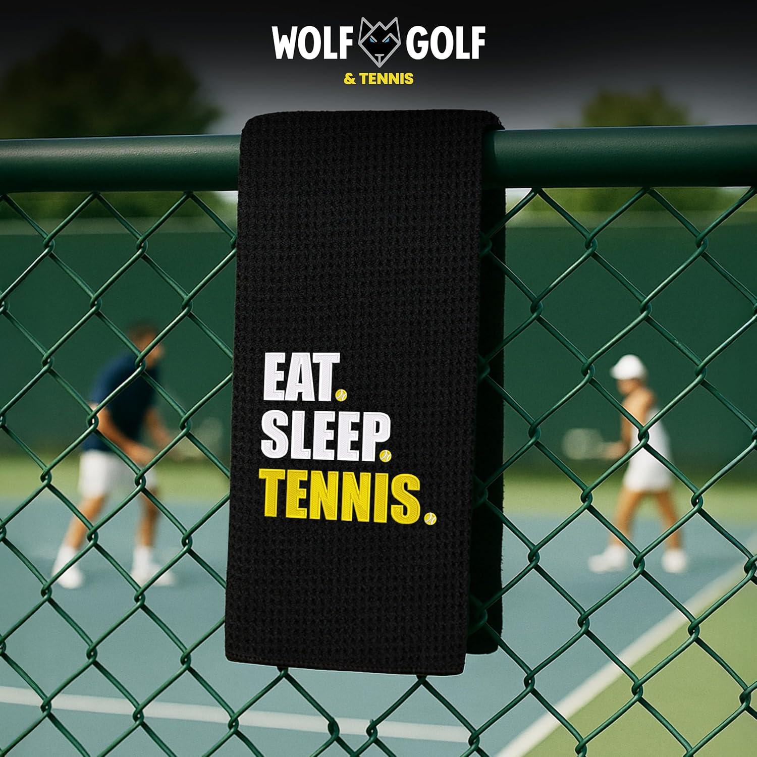 Toalla de Tenis Microfibra Wolf GT 40x60 cm Negra Bordada