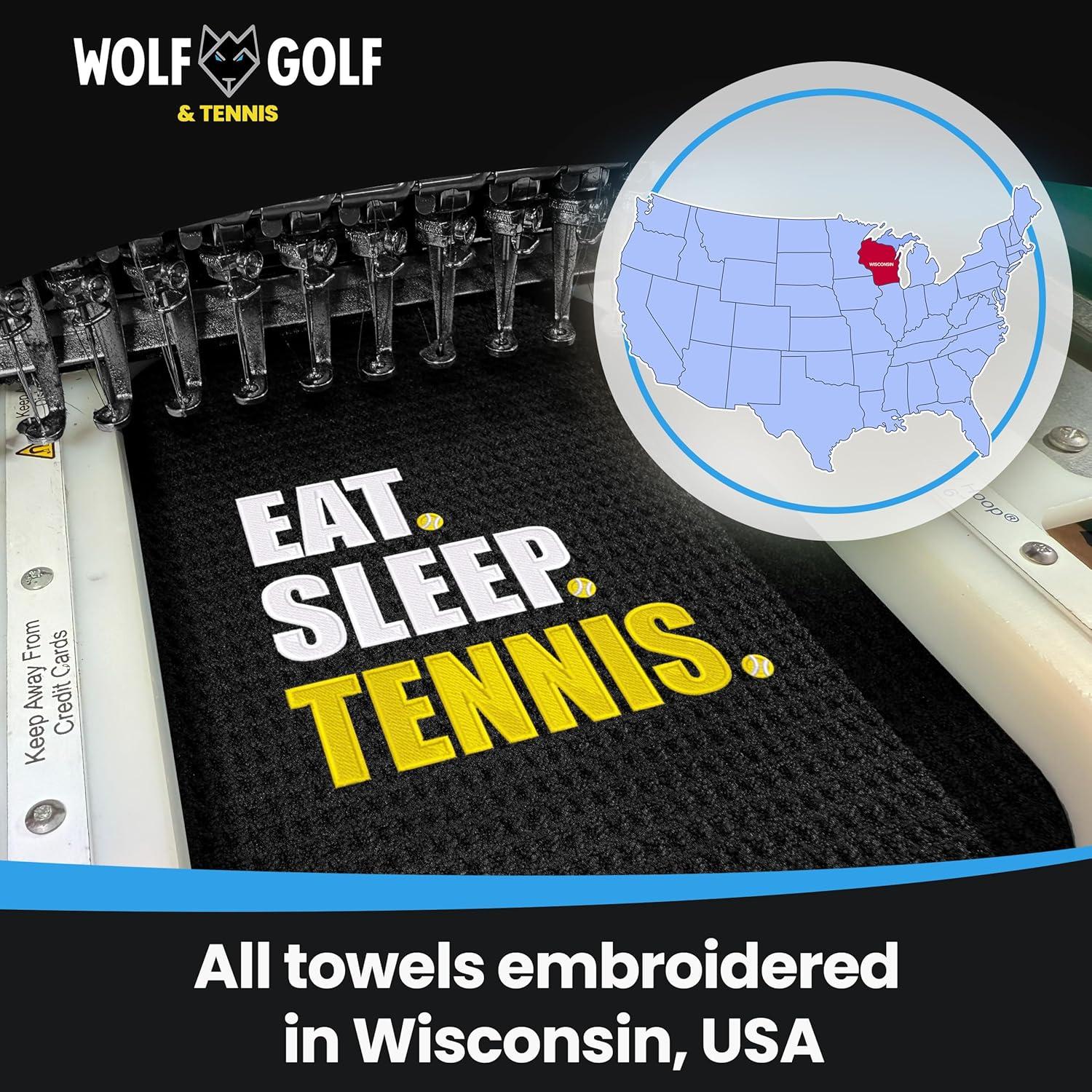 Toalla de Tenis Microfibra Wolf GT 40x60 cm Negra Bordada