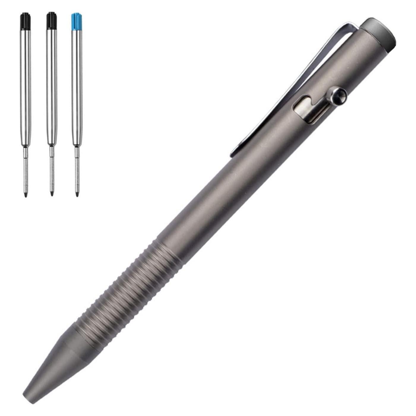 Bolígrafo Lary LA001 Titanio Gris EDC con 3 Recargas