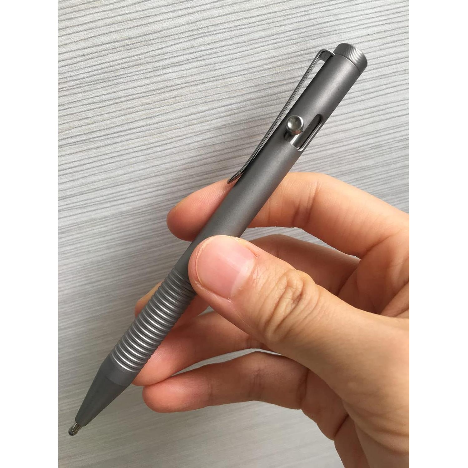 Bolígrafo Lary LA001 Titanio Gris EDC con 3 Recargas