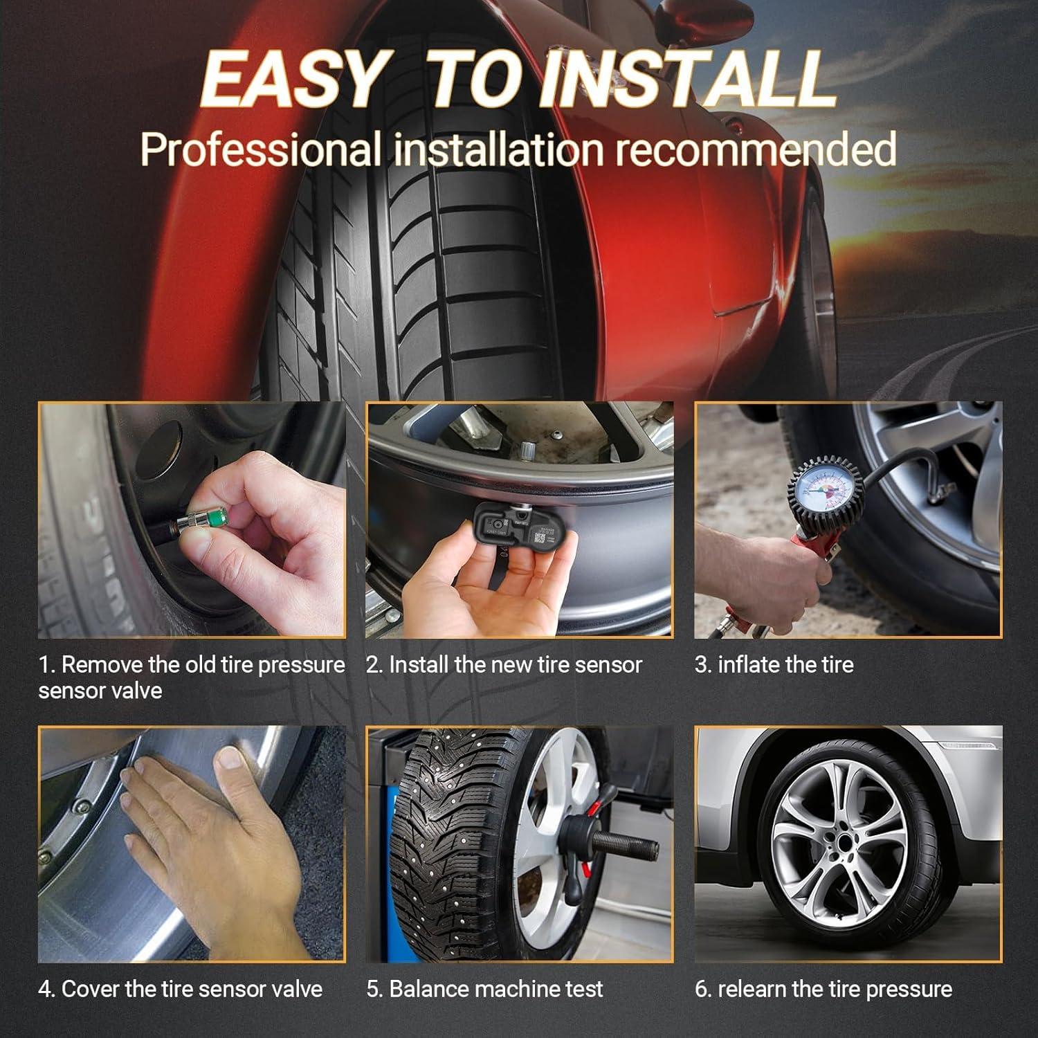 Paquete de 4 Sensores TPMS Yikesai para GM 315MHz