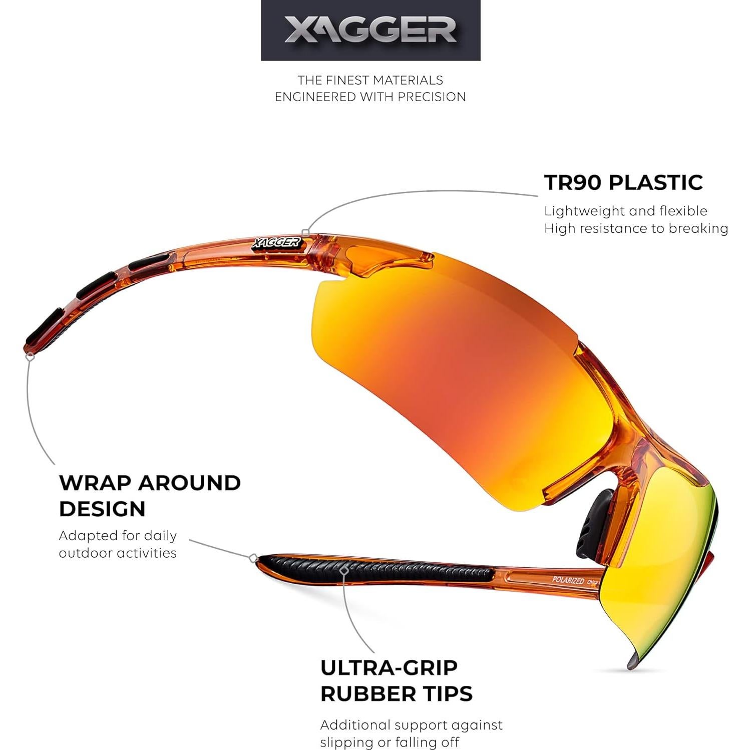 Gafas de sol polarizadas Xagger UV400 para deportes unisex