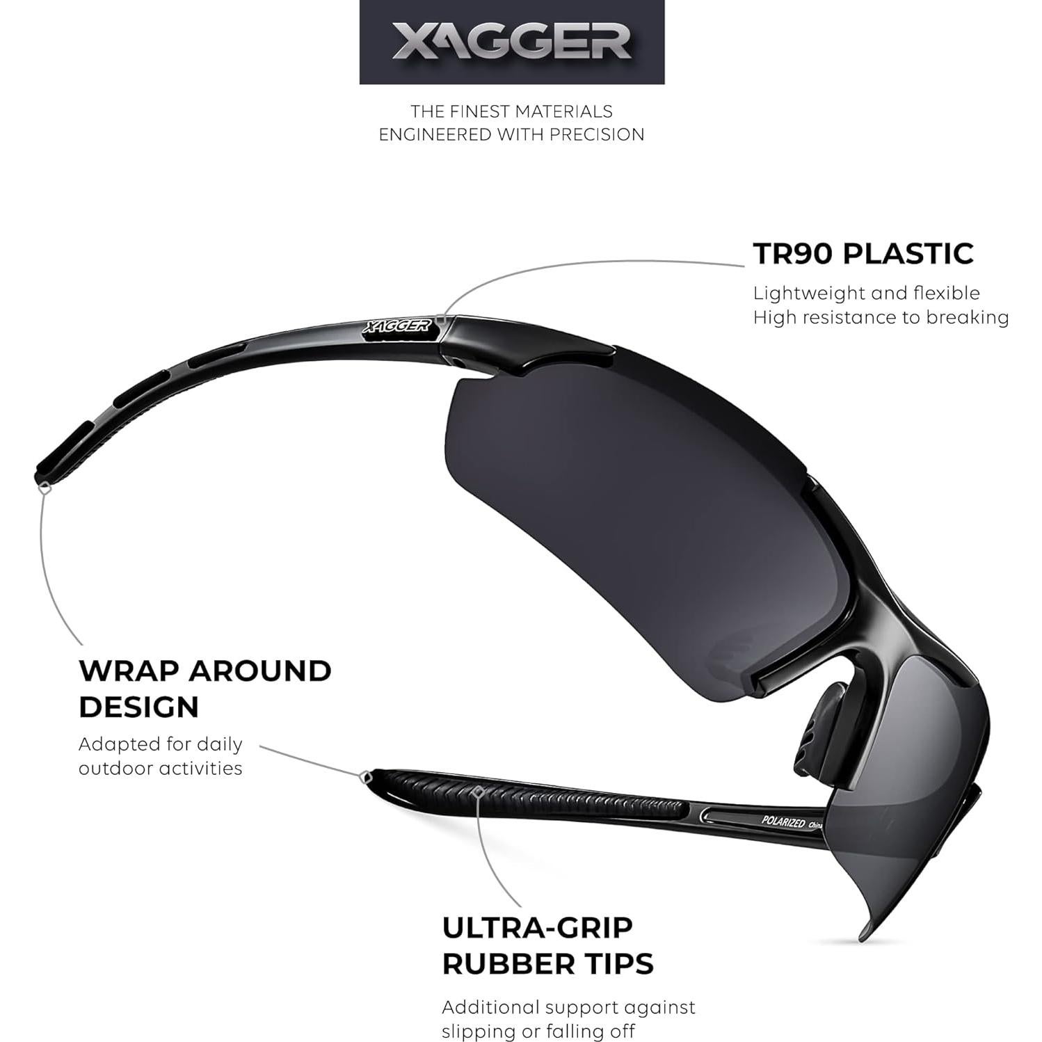 Gafas de sol polarizadas Xagger UV400 para deportes unisex