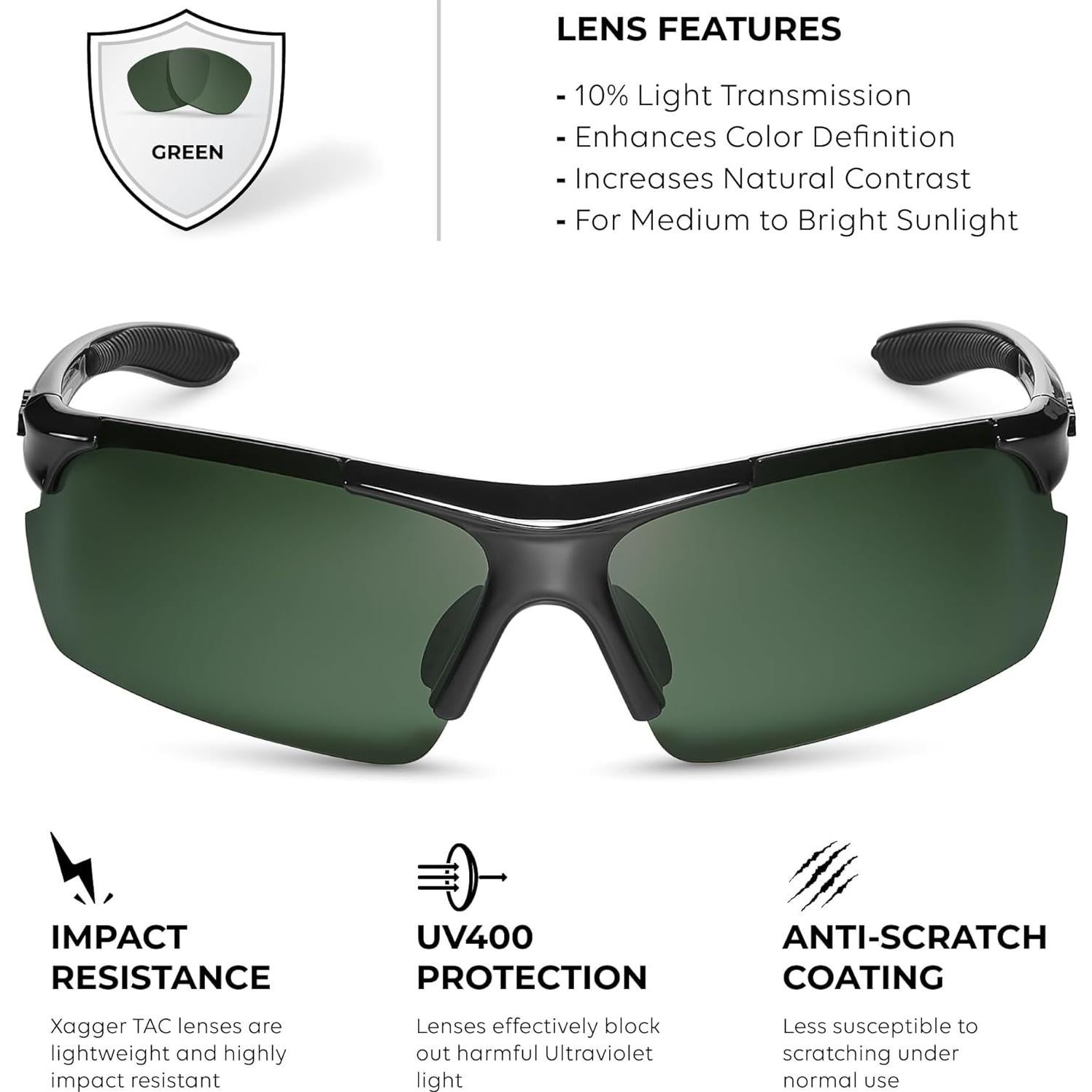 Gafas de sol polarizadas Xagger UV400 para deportes unisex